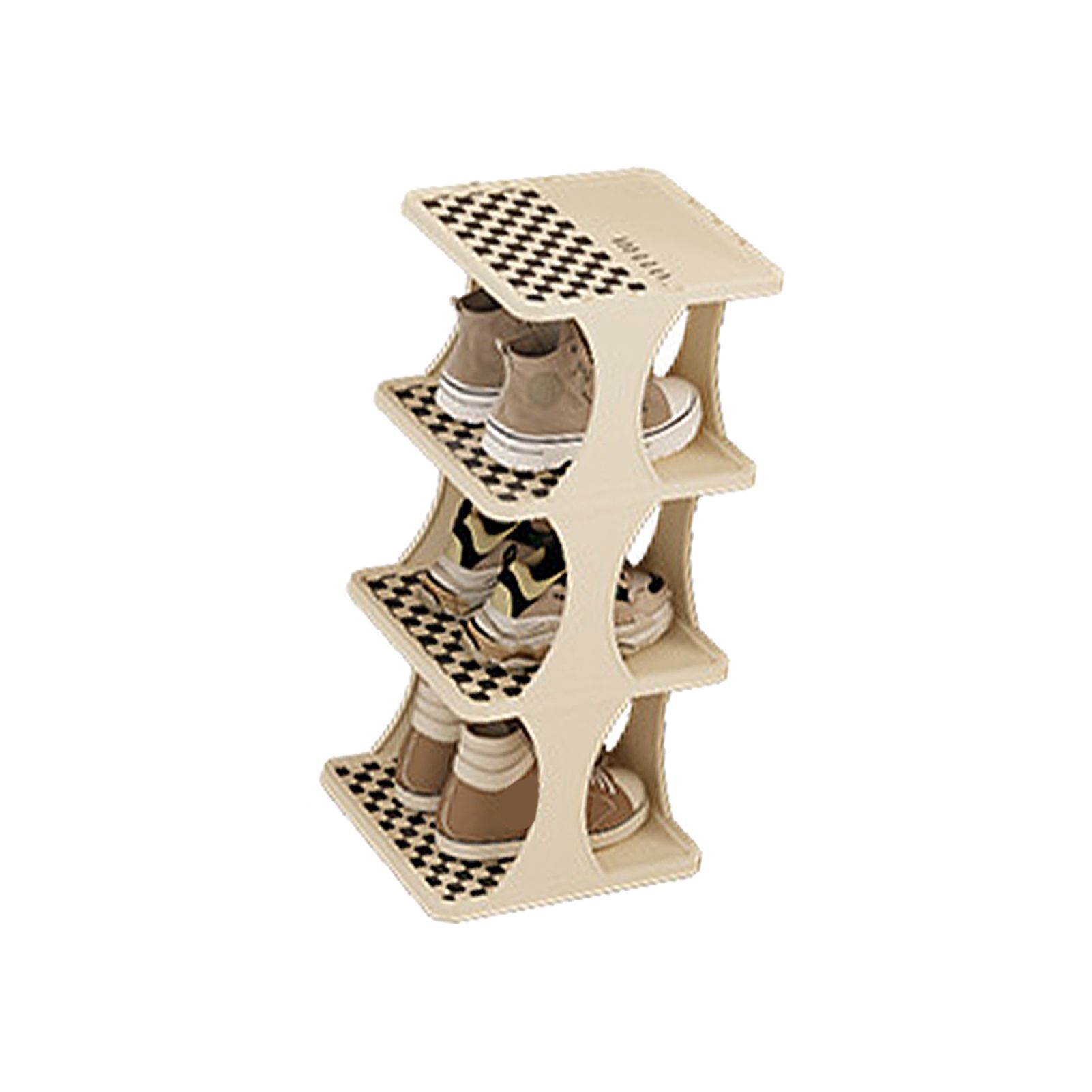 Shoe Rack Single Pairs Shoe Shelf Space Saving Shoe Orgainzer Tower for Home Door Bedroom 4 Layers - Image 3