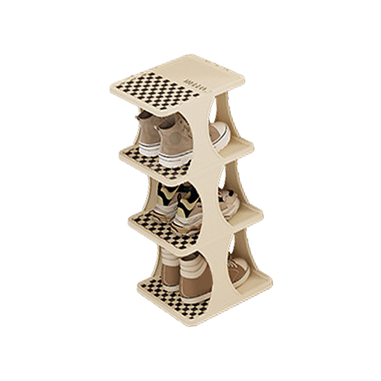 Shoe Rack Single Pairs Shoe Shelf Space Saving Shoe Orgainzer Tower for Home Door Bedroom 4 Layers - Image 4