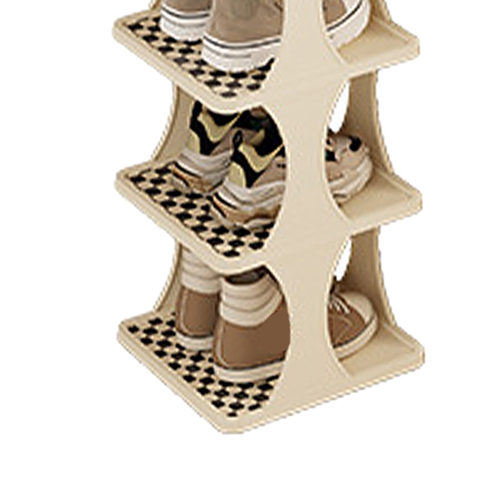 Shoe Rack Single Pairs Shoe Shelf Space Saving Shoe Orgainzer Tower for Home Door Bedroom 4 Layers - Image 7