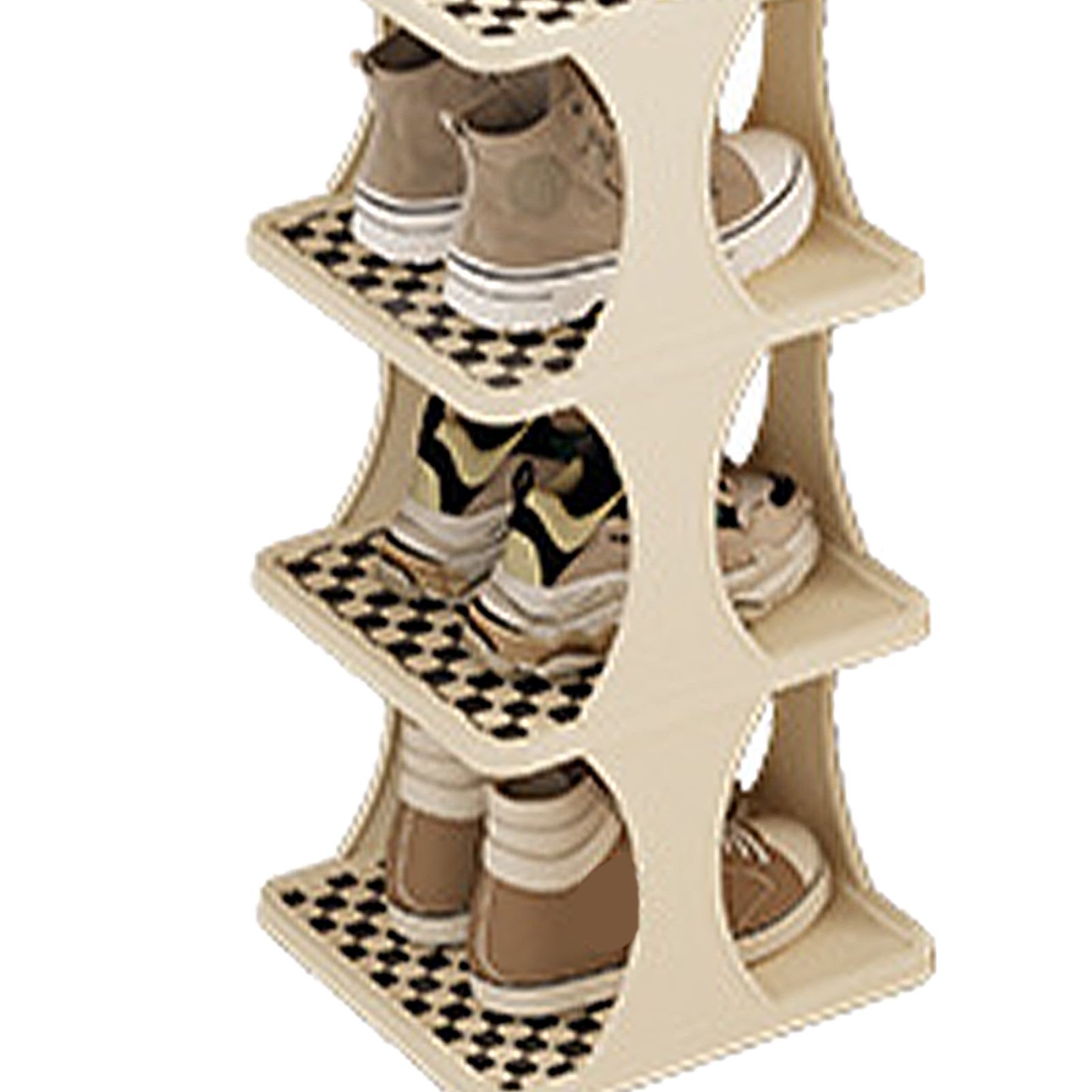 Shoe Rack Single Pairs Shoe Shelf Space Saving Shoe Orgainzer Tower for Home Door Bedroom 4 Layers - Image 8