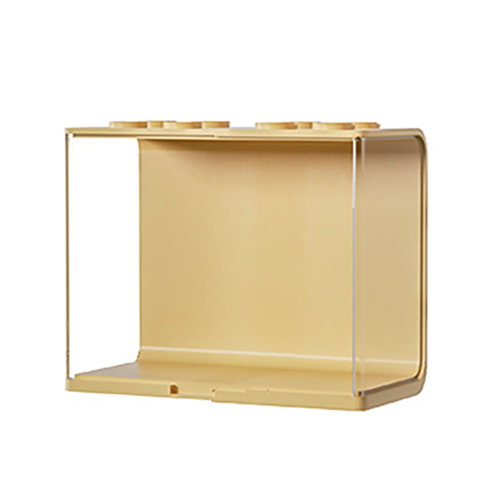 Doll Display Case ABS Transparent Stackable Clear Display Box Toy Storage Stand for Mini Figures Collectibles Large Yellow - Image 1