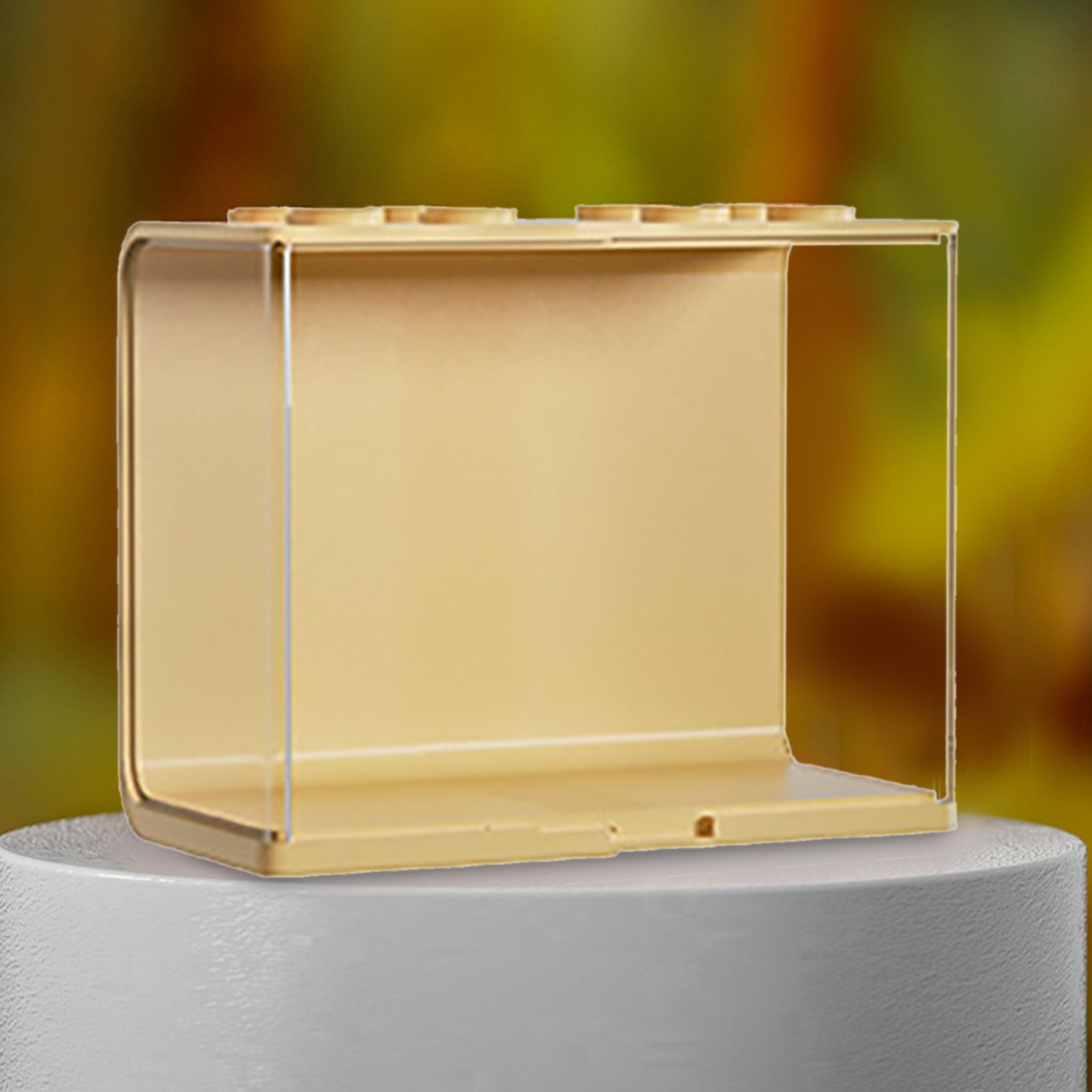 Doll Display Case ABS Transparent Stackable Clear Display Box Toy Storage Stand for Mini Figures Collectibles Large Yellow - Image 6