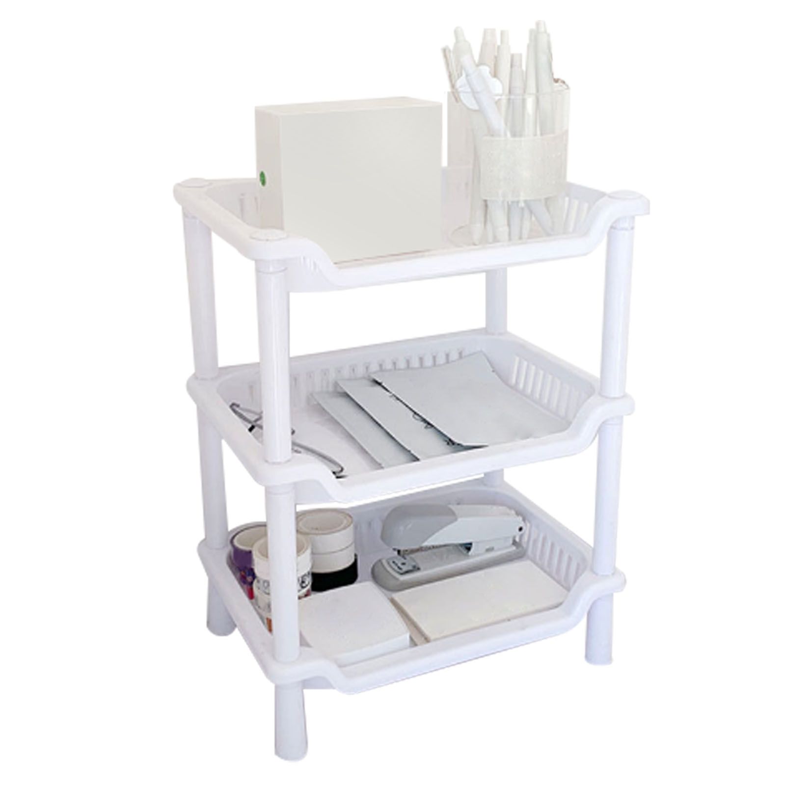 3 Tier Bathroom Countertop Organizer Detachable Multifunctional Makeup Storage Shelf Rack for Bathroom Kitchen Bedroom - Image 1