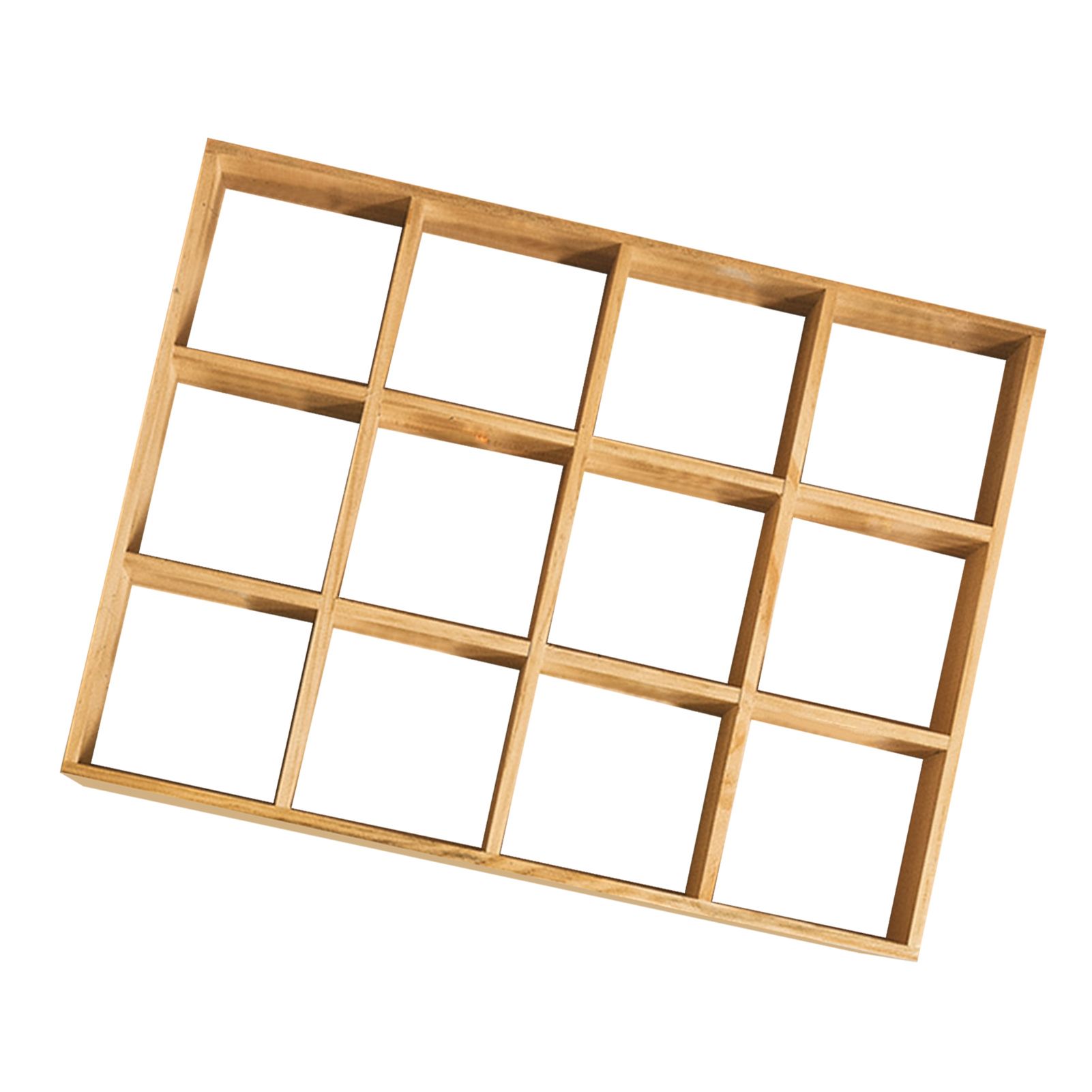12 Grids Action Figure Wooden Storage Shelf Figure Wood Shadow Box Shelf Organizer for Bedroom Living Room Study Without Back Plate - Image 2