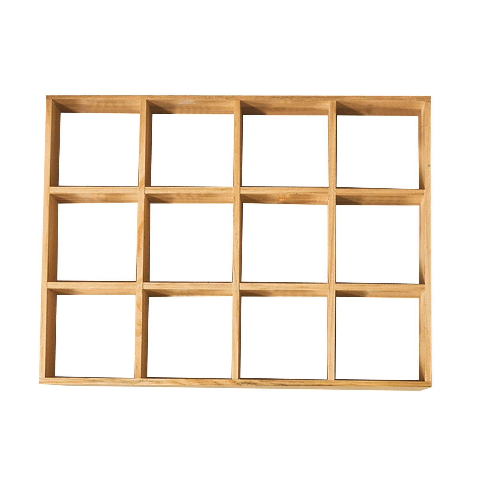 12 Grids Action Figure Wooden Storage Shelf Figure Wood Shadow Box Shelf Organizer for Bedroom Living Room Study Without Back Plate - Image 4