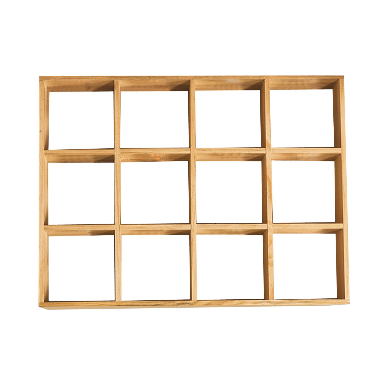 12 Grids Action Figure Wooden Storage Shelf Figure Wood Shadow Box Shelf Organizer for Bedroom Living Room Study Without Back Plate - Image 7