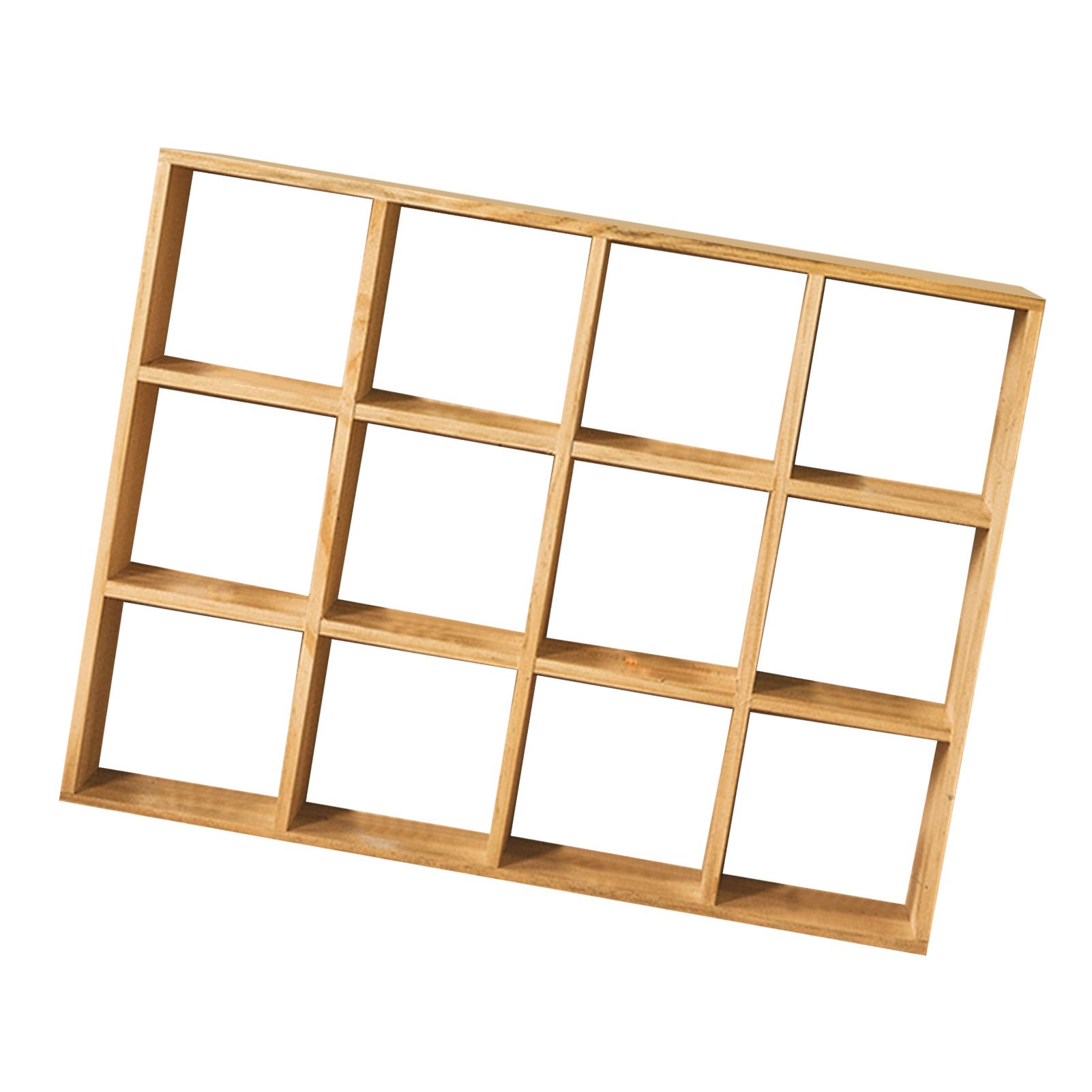 12 Grids Action Figure Wooden Storage Shelf Figure Wood Shadow Box Shelf Organizer for Bedroom Living Room Study Without Back Plate - Image 8