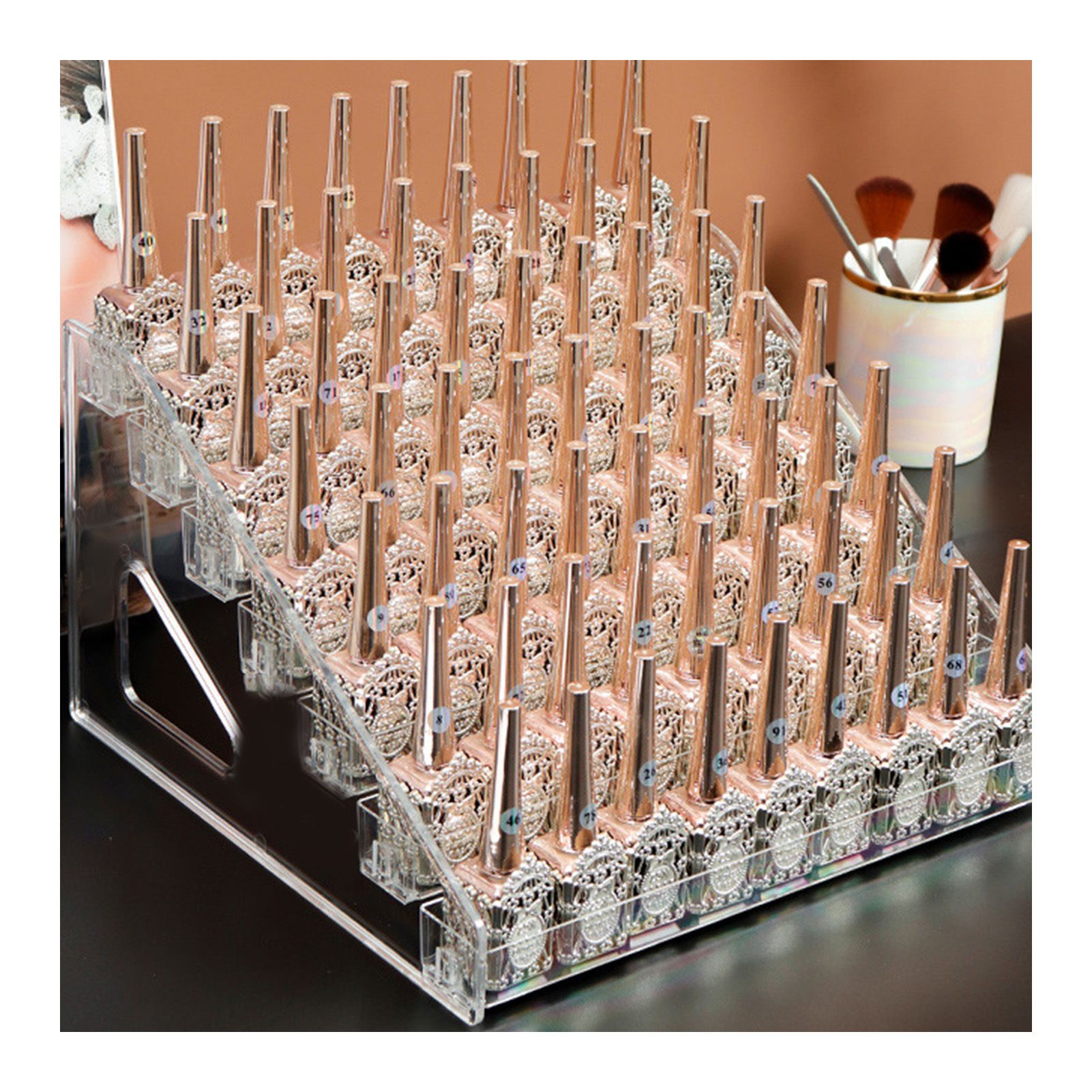 Desktop Lipstick Storage Box Plastic Transparent Makeup Storage Display Case for Perfume Nail Polish - Image 2