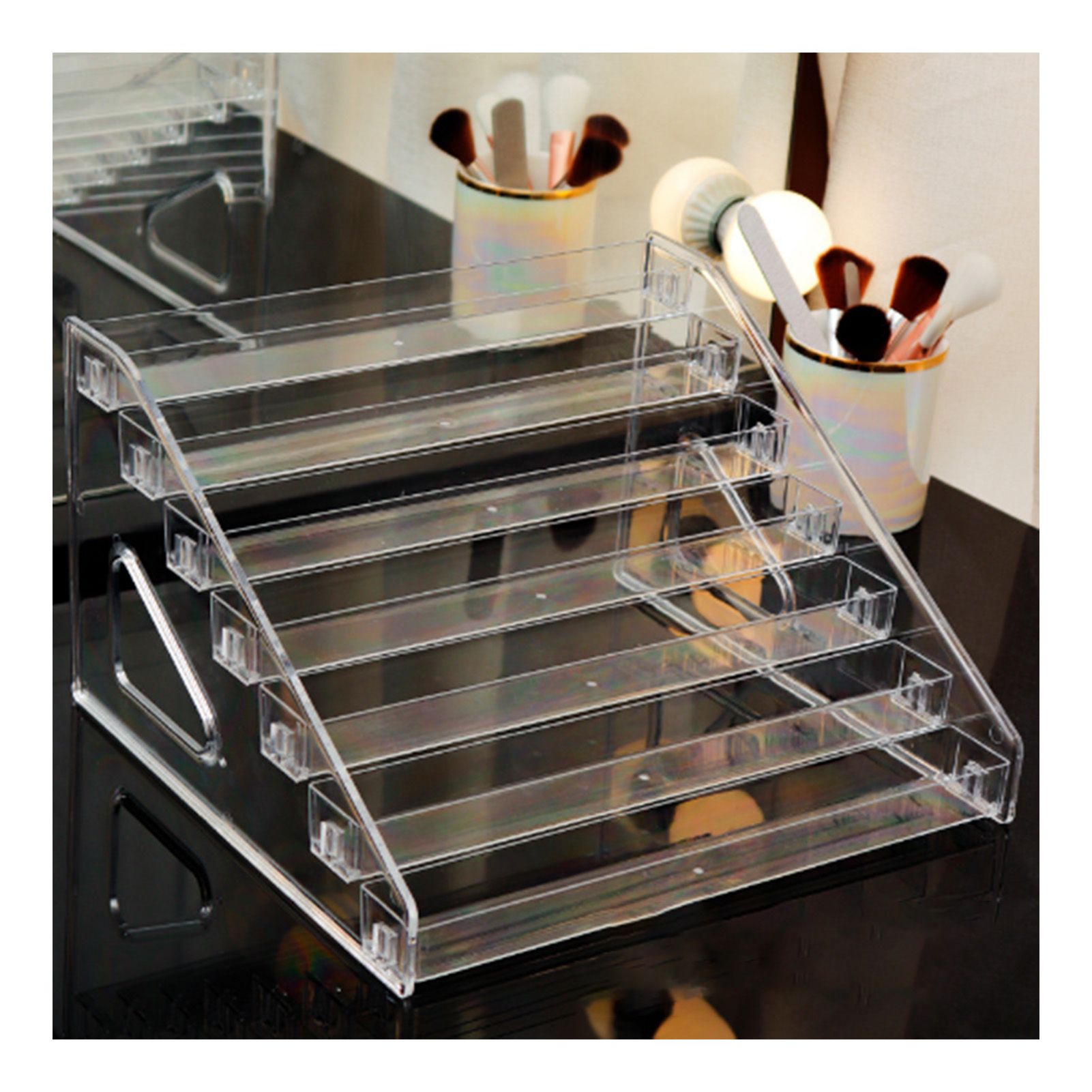 Desktop Lipstick Storage Box Plastic Transparent Makeup Storage Display Case for Perfume Nail Polish - Image 4