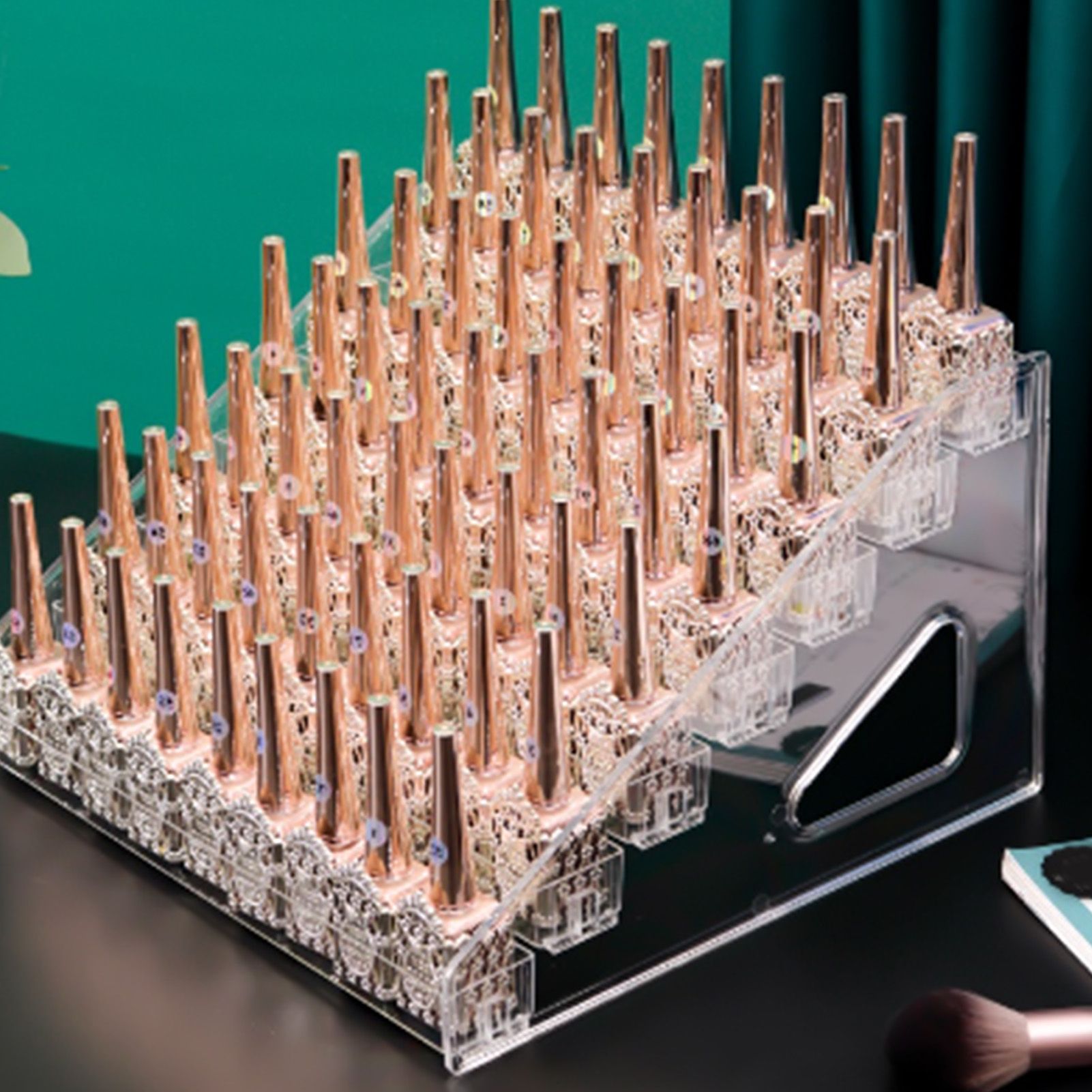Desktop Lipstick Storage Box Plastic Transparent Makeup Storage Display Case for Perfume Nail Polish - Image 5