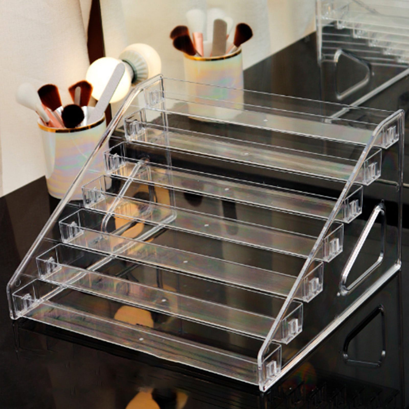 Desktop Lipstick Storage Box Plastic Transparent Makeup Storage Display Case for Perfume Nail Polish - Image 6