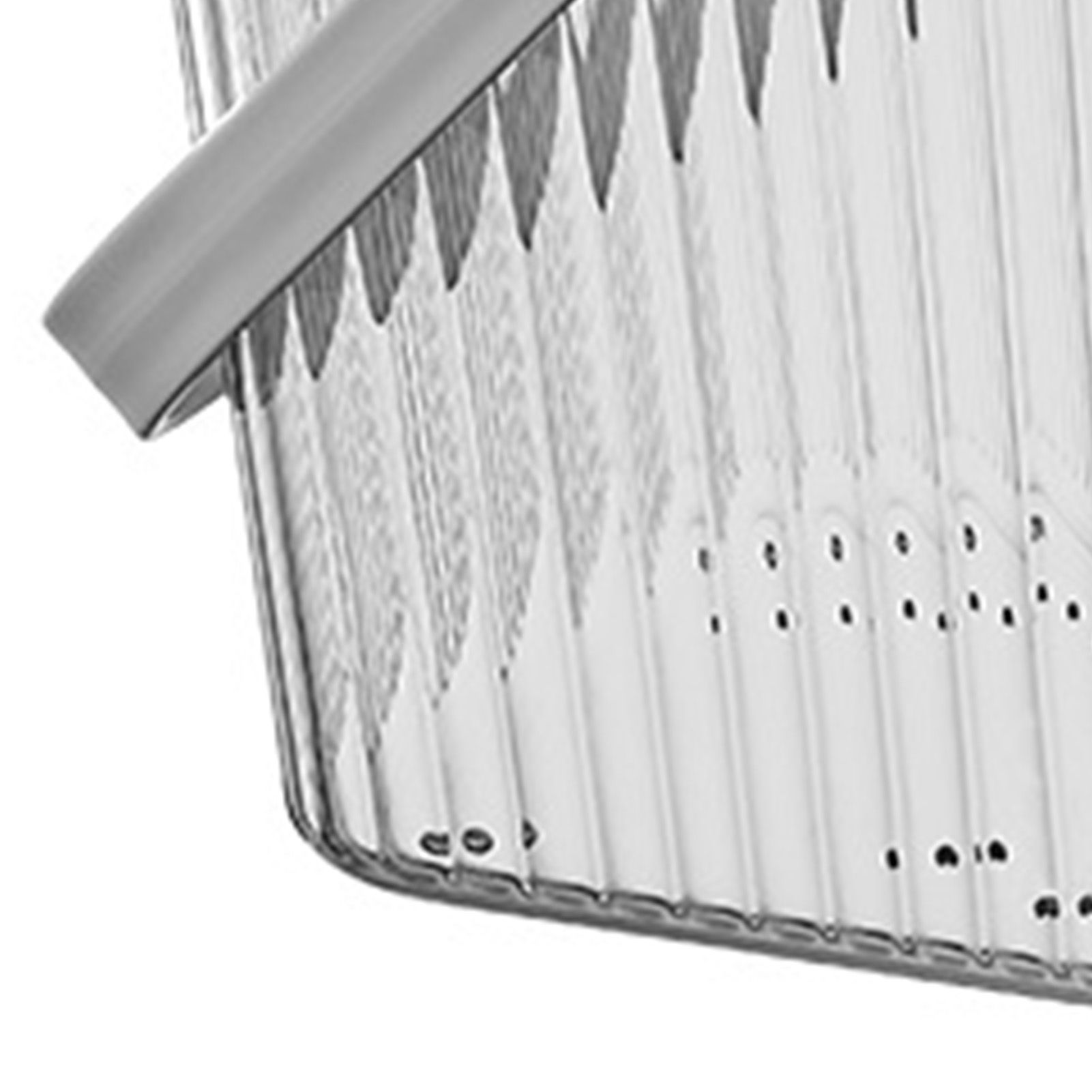 Bath Organizer Basket Stylish Clear Stripe Large Capacity Shower Storage Organizer with Handle for Bathroom Grey - Image 5