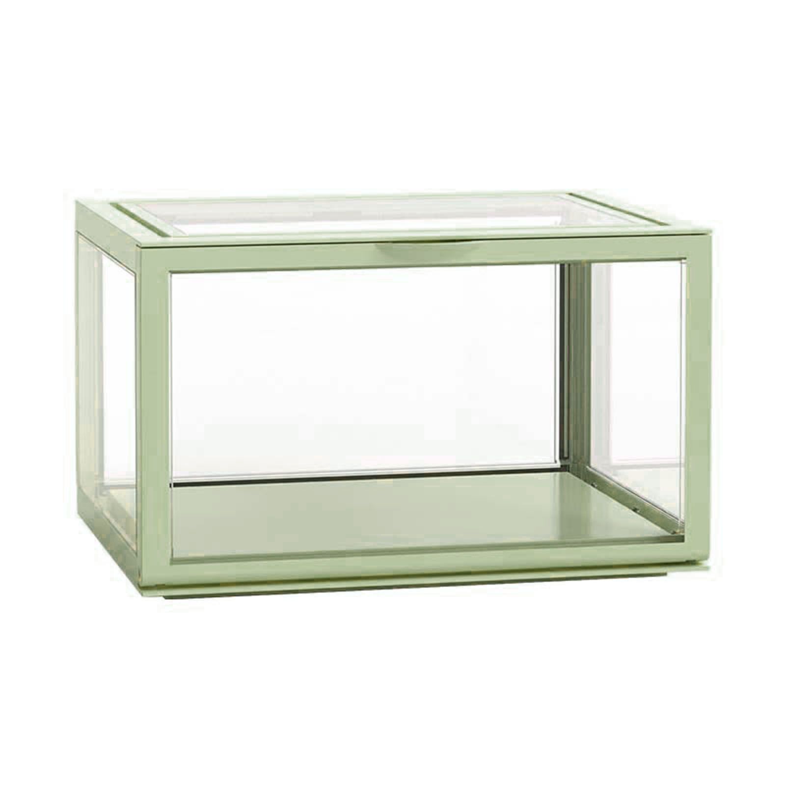 Figure Organizer Desktop Doll Acrylic Display Cabinet High Transparency Sealed Dustproof Show Case Light Green - Image 1