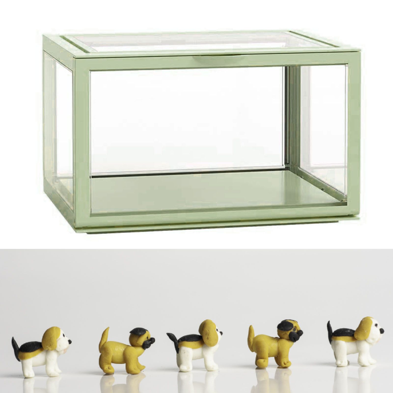 Figure Organizer Desktop Doll Acrylic Display Cabinet High Transparency Sealed Dustproof Show Case Light Green - Image 6