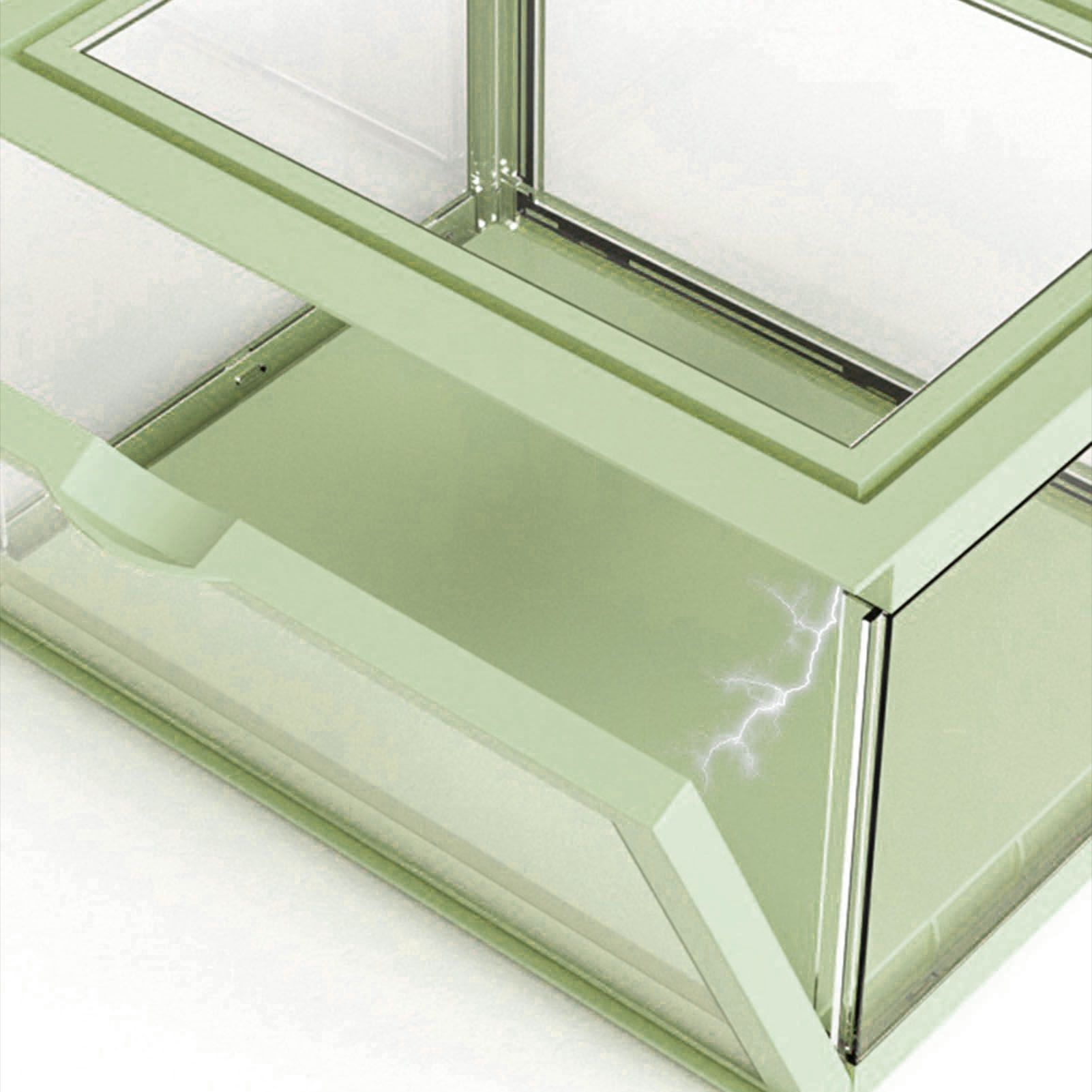 Figure Organizer Desktop Doll Acrylic Display Cabinet High Transparency Sealed Dustproof Show Case Light Green - Image 7