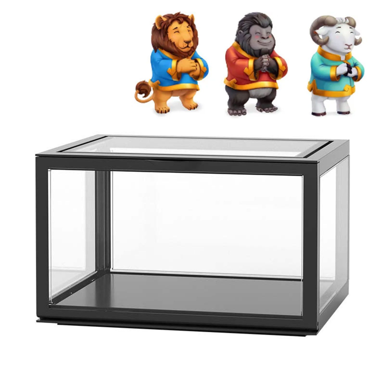 Figure Organizer Desktop Doll Acrylic Display Cabinet High Transparency Sealed Dustproof Show Case Black - Image 6