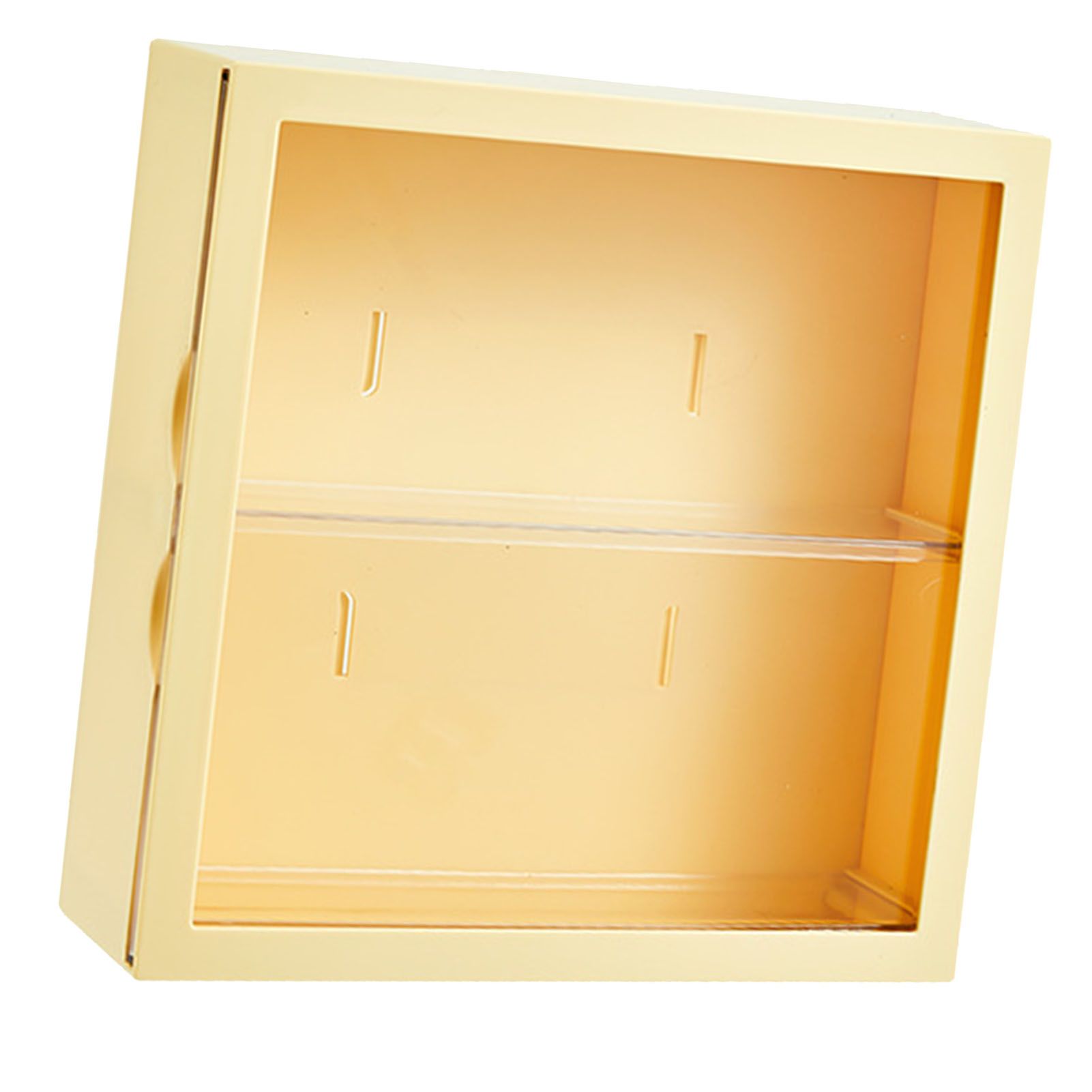 Wall Mounted Showcase Blind Box Figures Display Case Handicraft Storage Display Rack Dust Proof Doll Toy Storage Box Creamy Yellow - Image 2