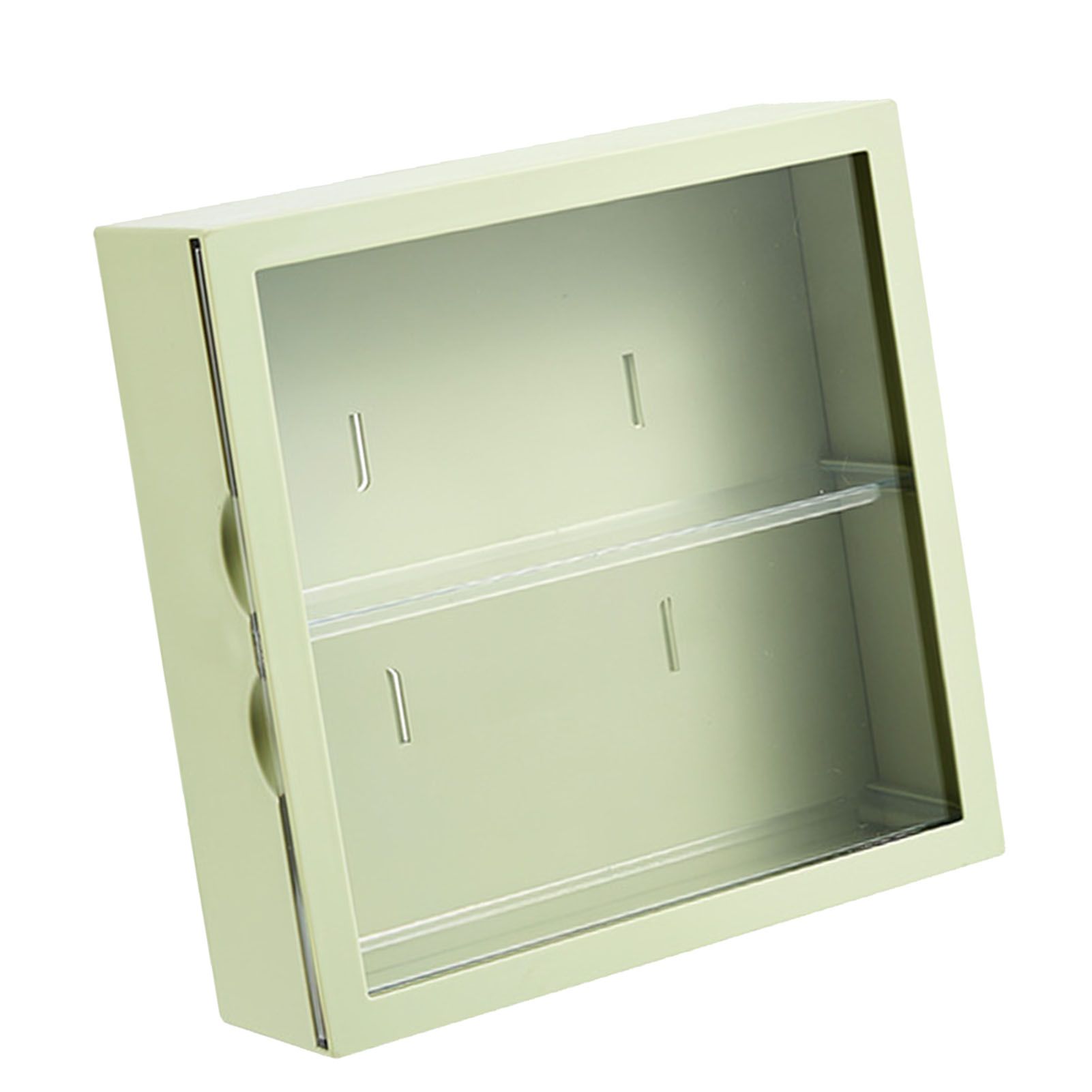 Wall Mounted Showcase Blind Box Figures Display Case Handicraft Storage Display Rack Dust Proof Doll Toy Storage Box Avocado Green - Image 2
