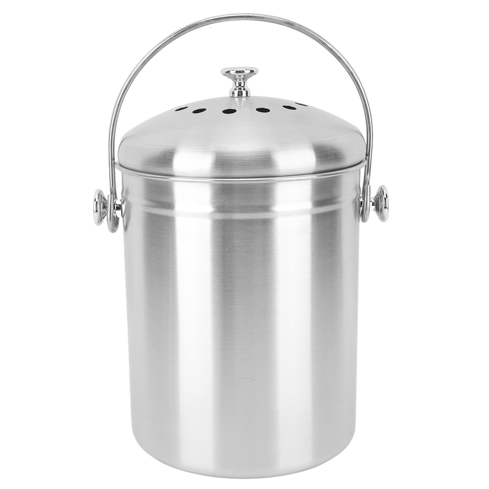 Countertop Compost Bin Round Stainless Steel Remove Odors Composting Bin with Carbon Filters for Kitchen Countertop - Image 1