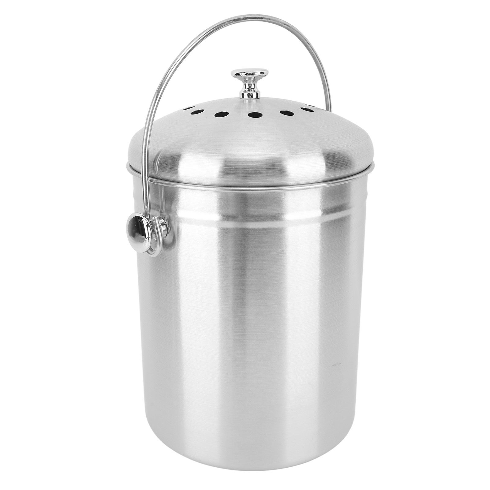 Countertop Compost Bin Round Stainless Steel Remove Odors Composting Bin with Carbon Filters for Kitchen Countertop - Image 2