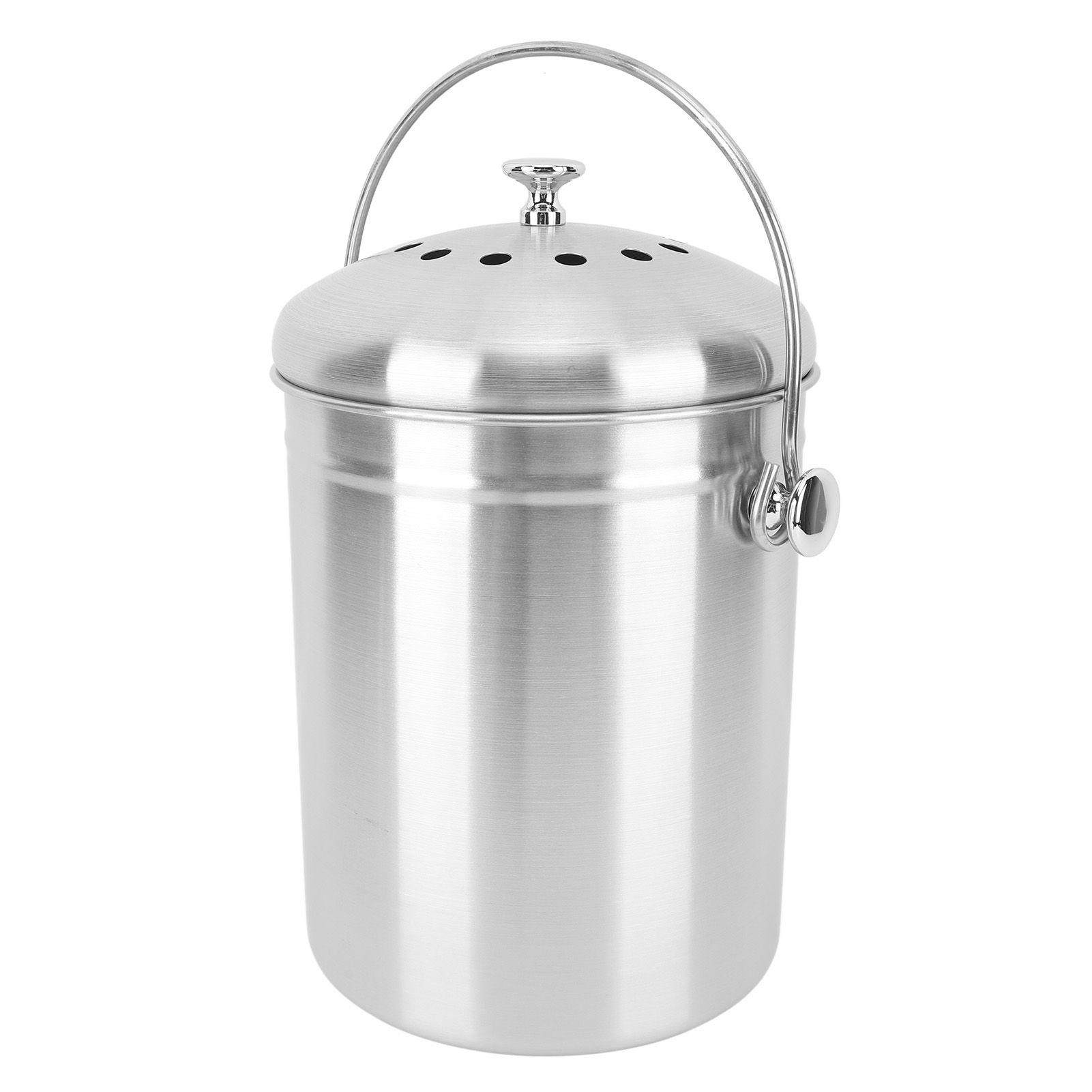 Countertop Compost Bin Round Stainless Steel Remove Odors Composting Bin with Carbon Filters for Kitchen Countertop - Image 3