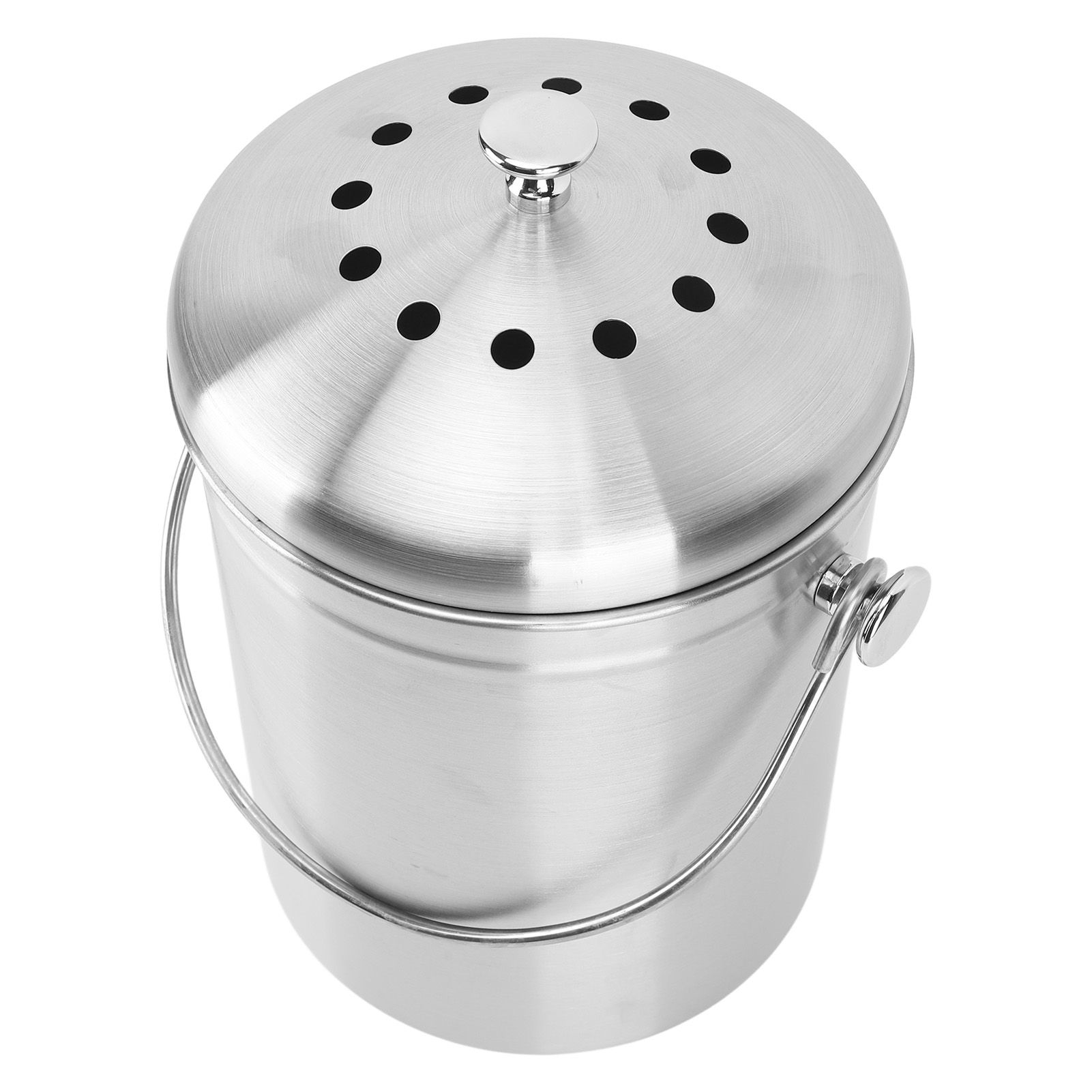 Countertop Compost Bin Round Stainless Steel Remove Odors Composting Bin with Carbon Filters for Kitchen Countertop - Image 5