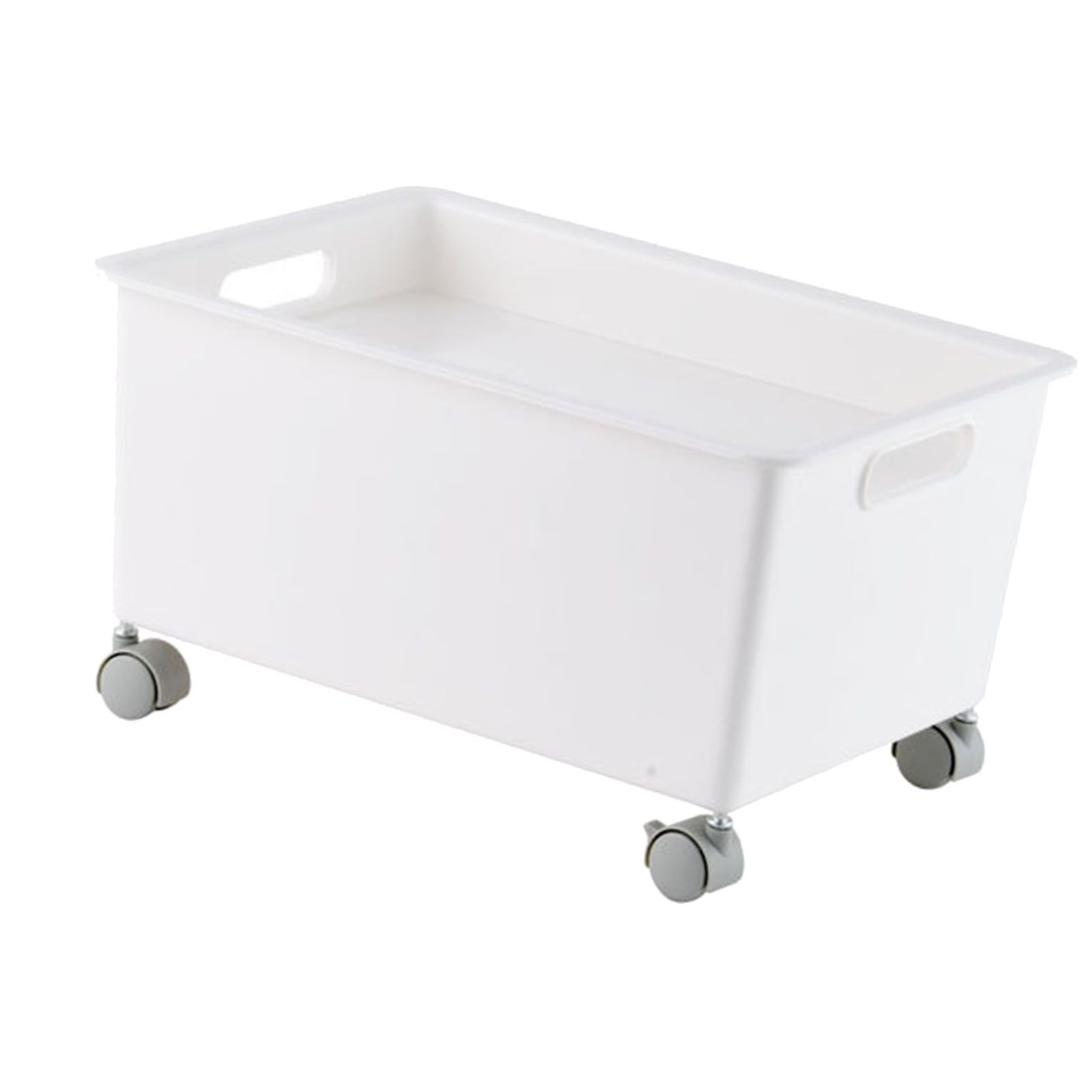 Storage Basket Roller Basket Premium PP Sturdy Portable Movable Easy Storage Large Capacity Organizer Box for Books Clothes Shoes White - Image 5