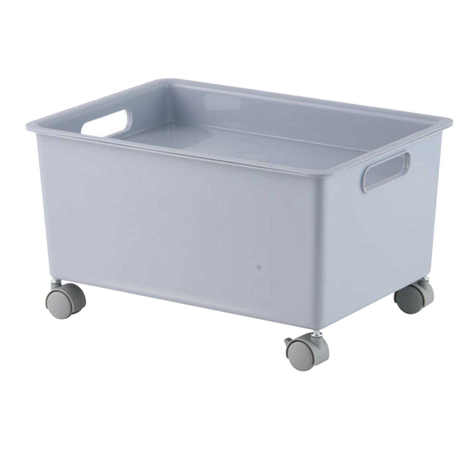 Storage Basket Roller Basket Premium PP Sturdy Portable Movable Easy Storage Large Capacity Organizer Box for Books Clothes Shoes Grey - Image 1