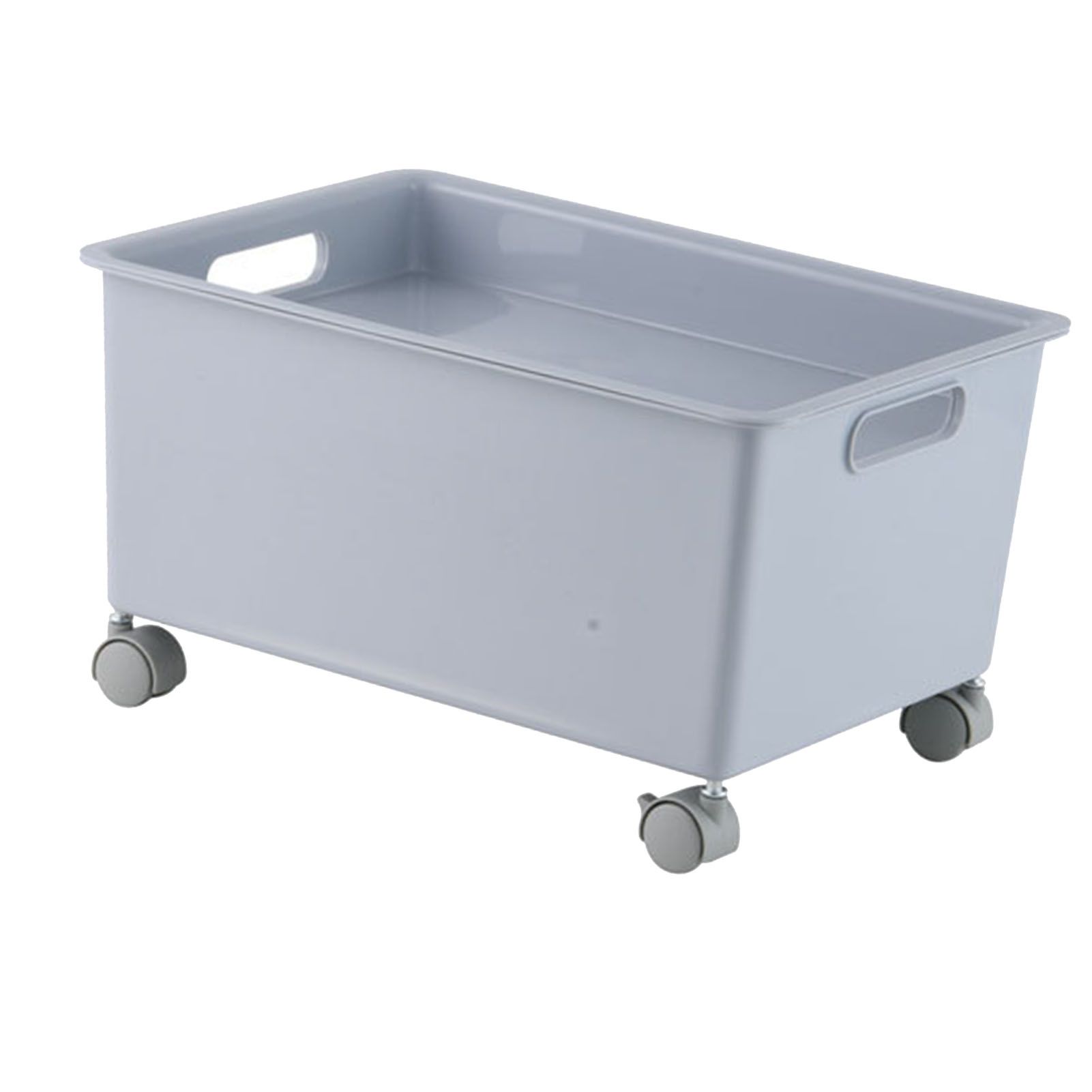 Storage Basket Roller Basket Premium PP Sturdy Portable Movable Easy Storage Large Capacity Organizer Box for Books Clothes Shoes Grey - Image 2