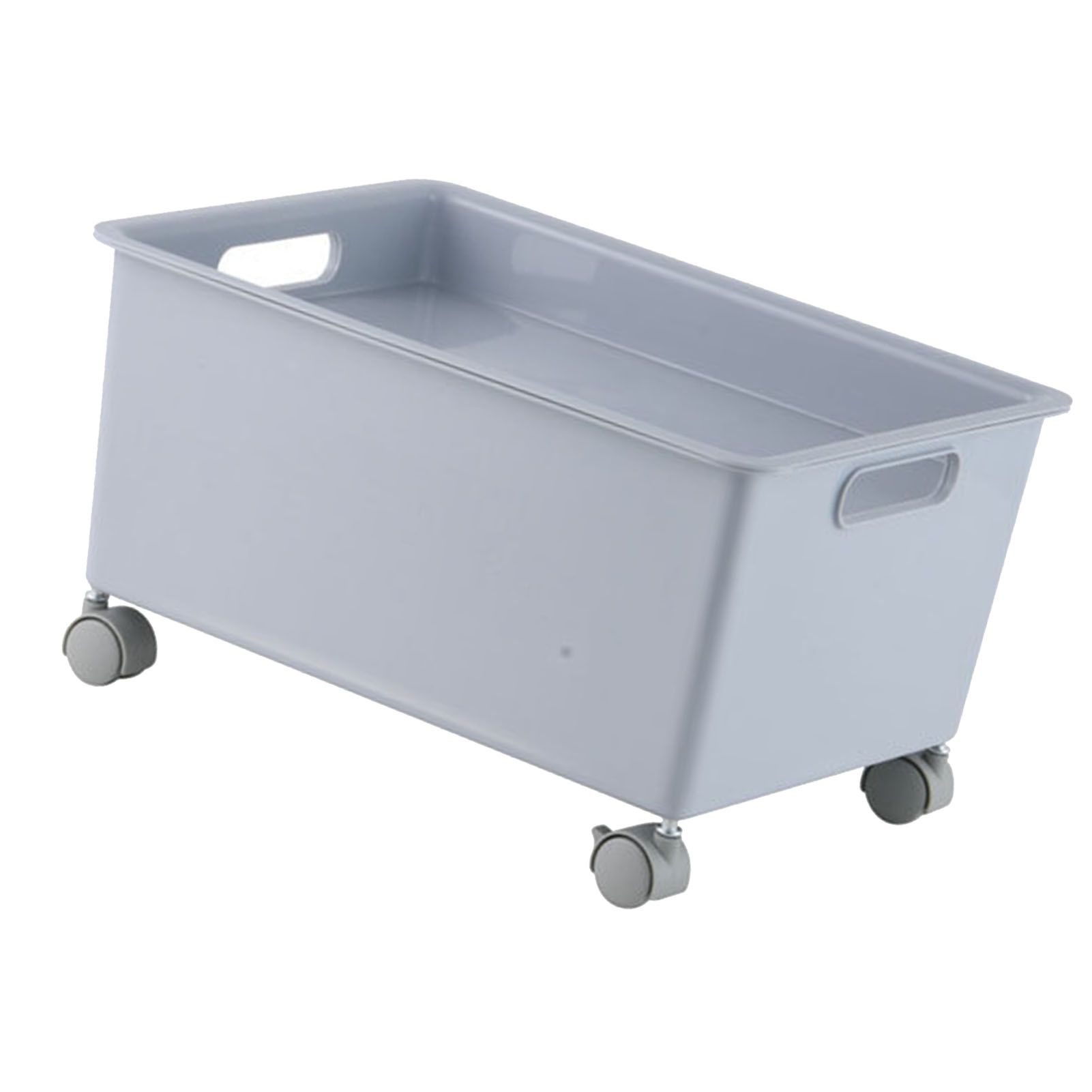 Storage Basket Roller Basket Premium PP Sturdy Portable Movable Easy Storage Large Capacity Organizer Box for Books Clothes Shoes Grey - Image 3