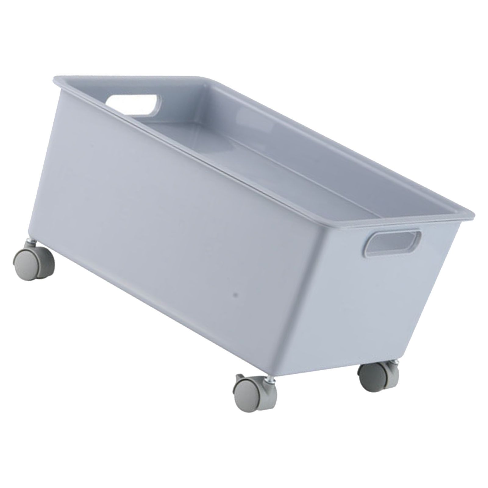 Storage Basket Roller Basket Premium PP Sturdy Portable Movable Easy Storage Large Capacity Organizer Box for Books Clothes Shoes Grey - Image 4
