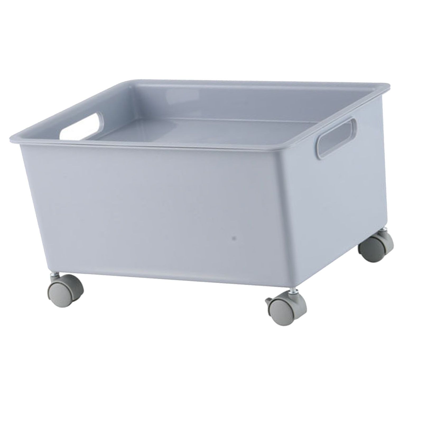 Storage Basket Roller Basket Premium PP Sturdy Portable Movable Easy Storage Large Capacity Organizer Box for Books Clothes Shoes Grey - Image 5