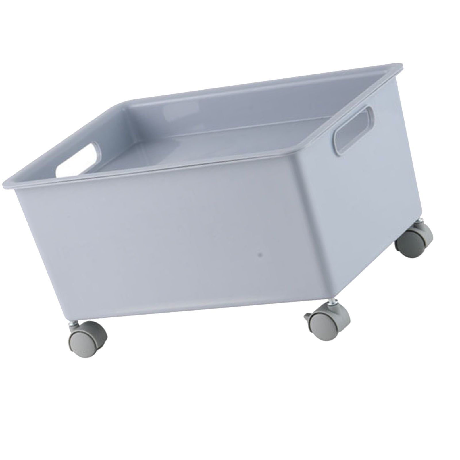 Storage Basket Roller Basket Premium PP Sturdy Portable Movable Easy Storage Large Capacity Organizer Box for Books Clothes Shoes Grey - Image 6