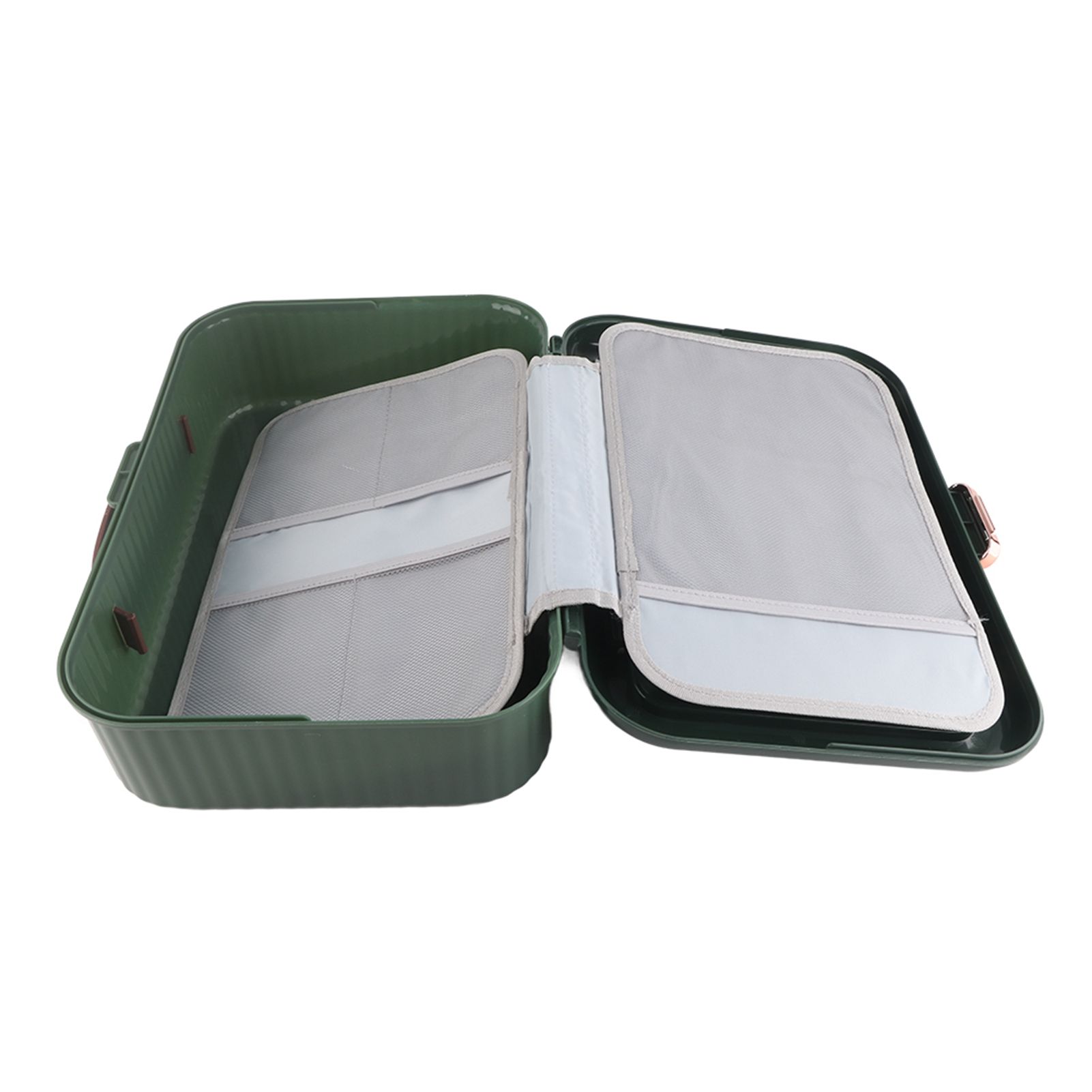 Multifunctional Document Storage Box Large Capacity Two Layer Liner Home Certificate Organizer Blackish Green - Image 3