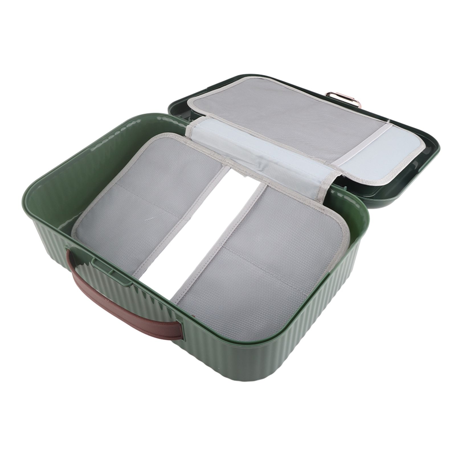 Multifunctional Document Storage Box Large Capacity Two Layer Liner Home Certificate Organizer Blackish Green - Image 4
