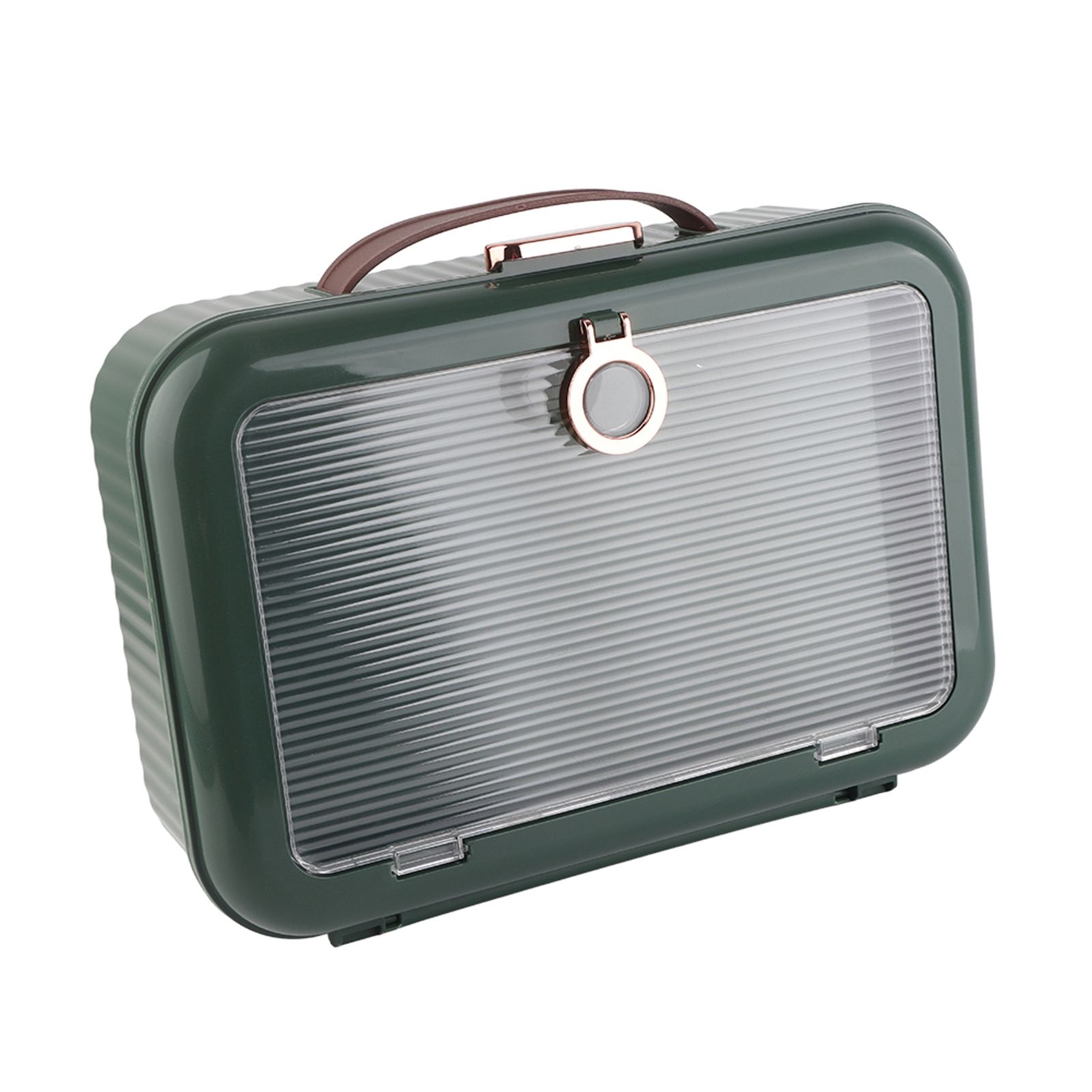 Multifunctional Document Storage Box Large Capacity Two Layer Liner Home Certificate Organizer Blackish Green - Image 7