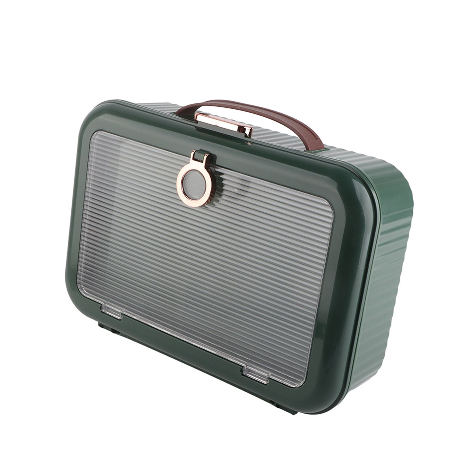 Multifunctional Document Storage Box Large Capacity Two Layer Liner Home Certificate Organizer Blackish Green - Image 8