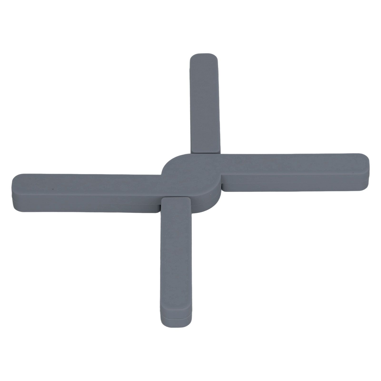Silicone Trivet Thickened Foldable Heat Resistant Anti Slip Space Saving Collapsible Trivet for Home Kitchen Cooking Dark Gray - Image 3