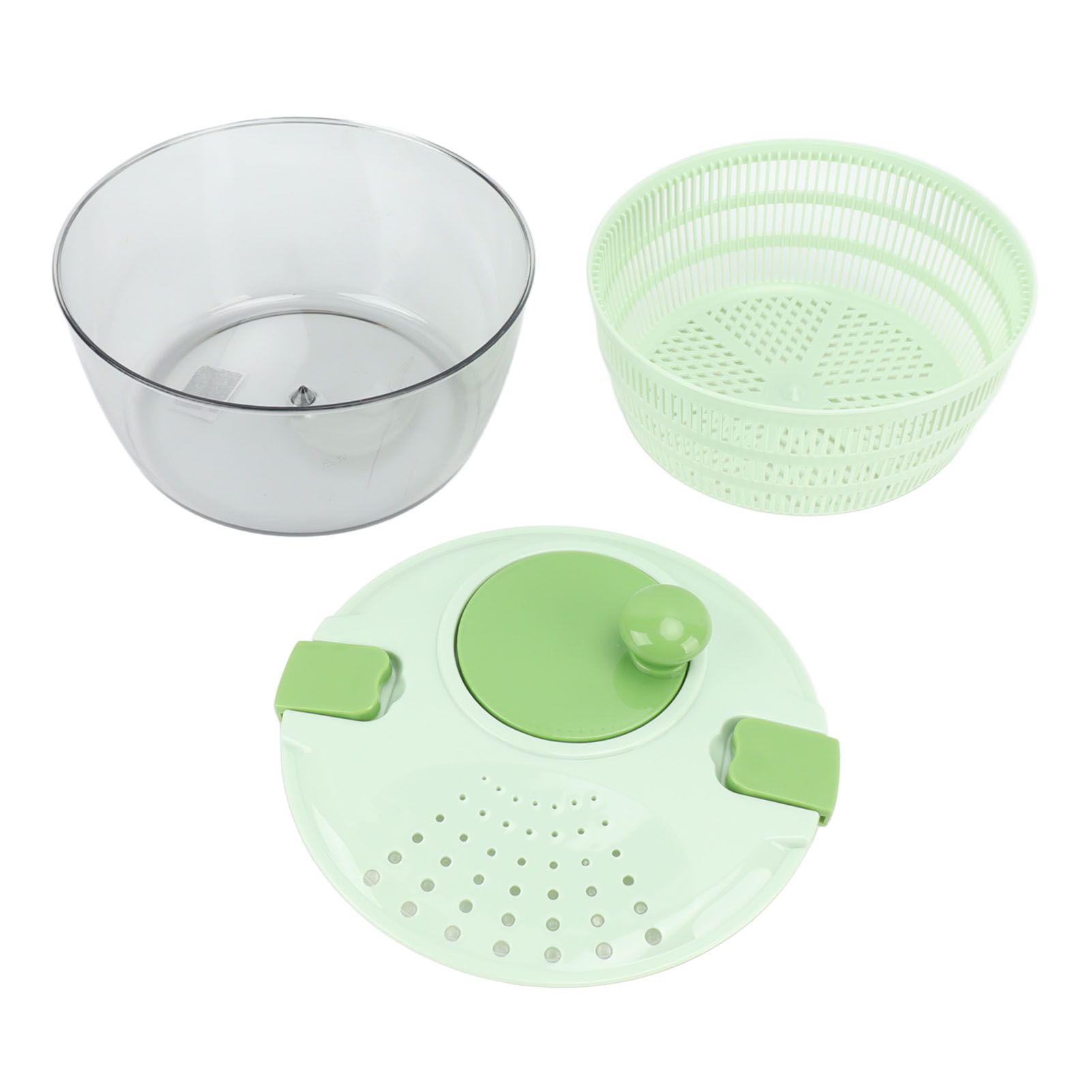 Salad Spinner Plastic Time Saving Fast Mixing Washable Rotatable Veggie Washer for Kitchen Green - Image 1