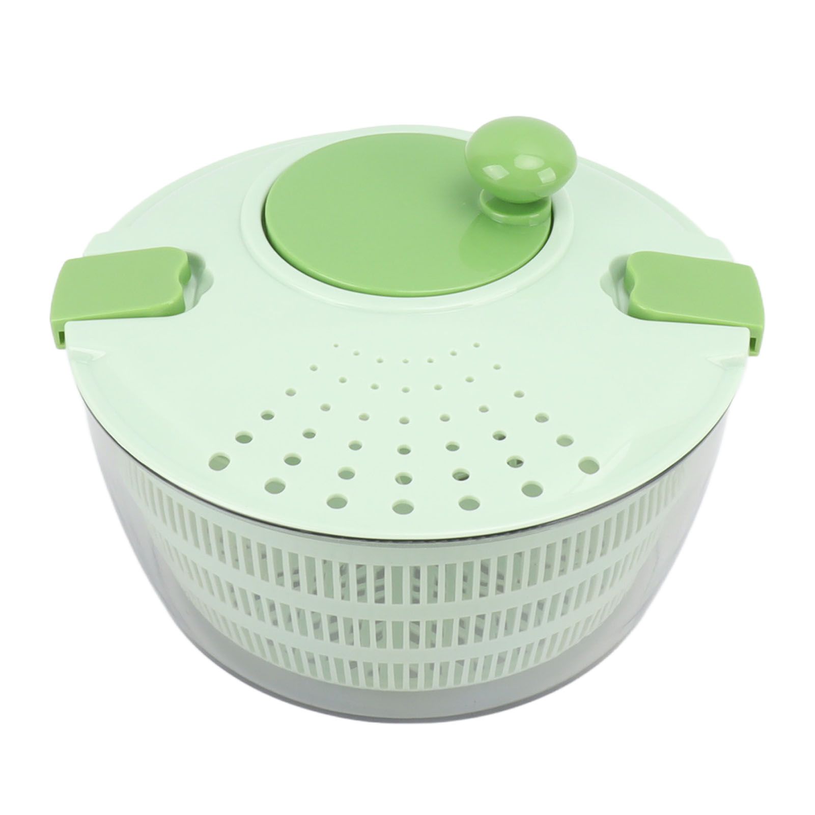 Salad Spinner Plastic Time Saving Fast Mixing Washable Rotatable Veggie Washer for Kitchen Green - Image 2