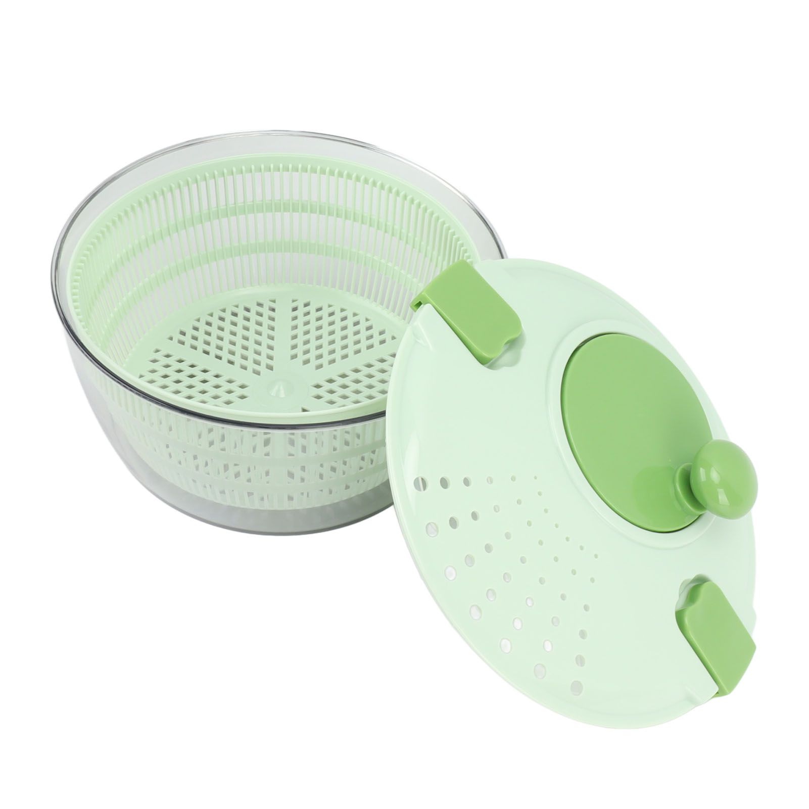 Salad Spinner Plastic Time Saving Fast Mixing Washable Rotatable Veggie Washer for Kitchen Green - Image 6