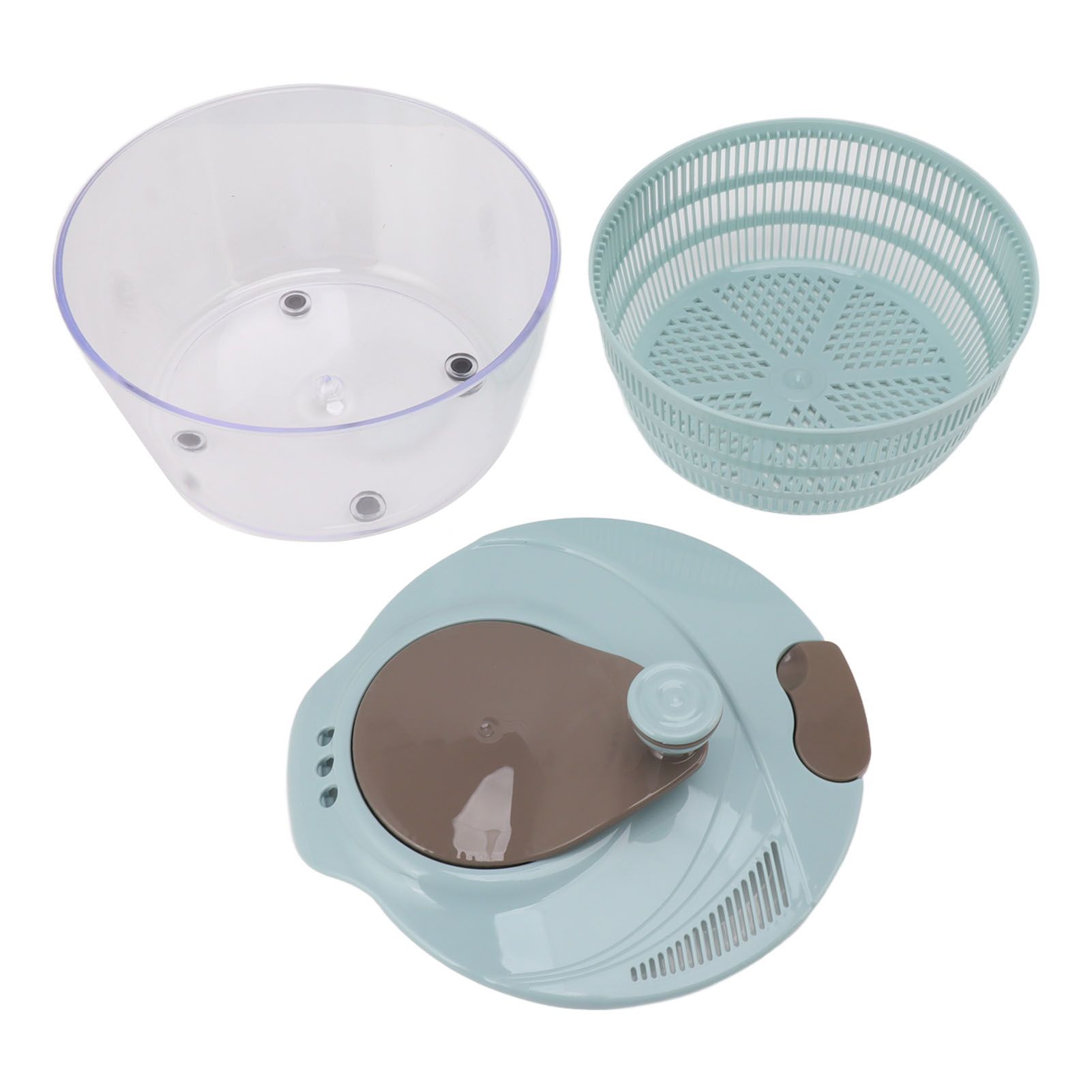 Salad Spinner Plastic Time Saving Fast Mixing Washable Rotatable Veggie Washer for Kitchen Blue - Image 1