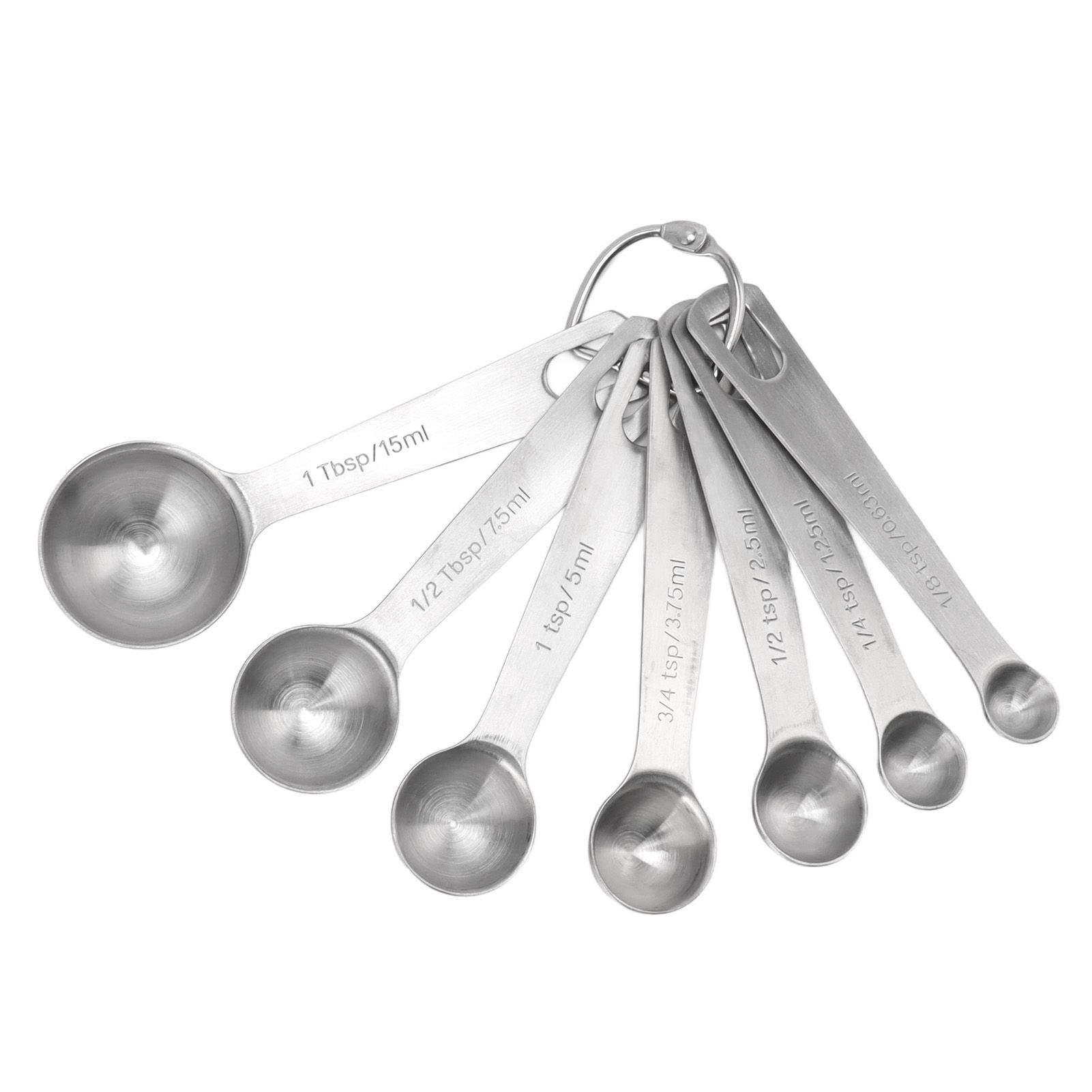 7 PCS Stainless Steel Measuring Spoons Set Small Measuring Teaspoons Baking Tool for Dry Or Liquid - Image 1