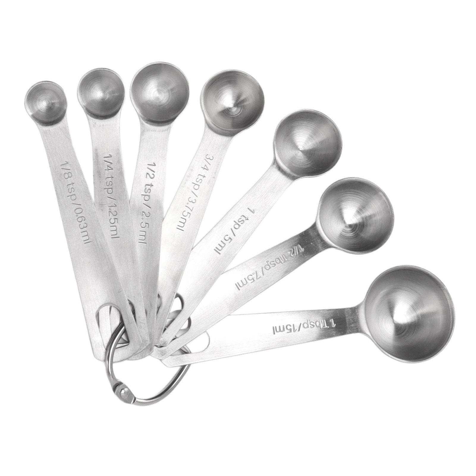 7 PCS Stainless Steel Measuring Spoons Set Small Measuring Teaspoons Baking Tool for Dry Or Liquid - Image 3
