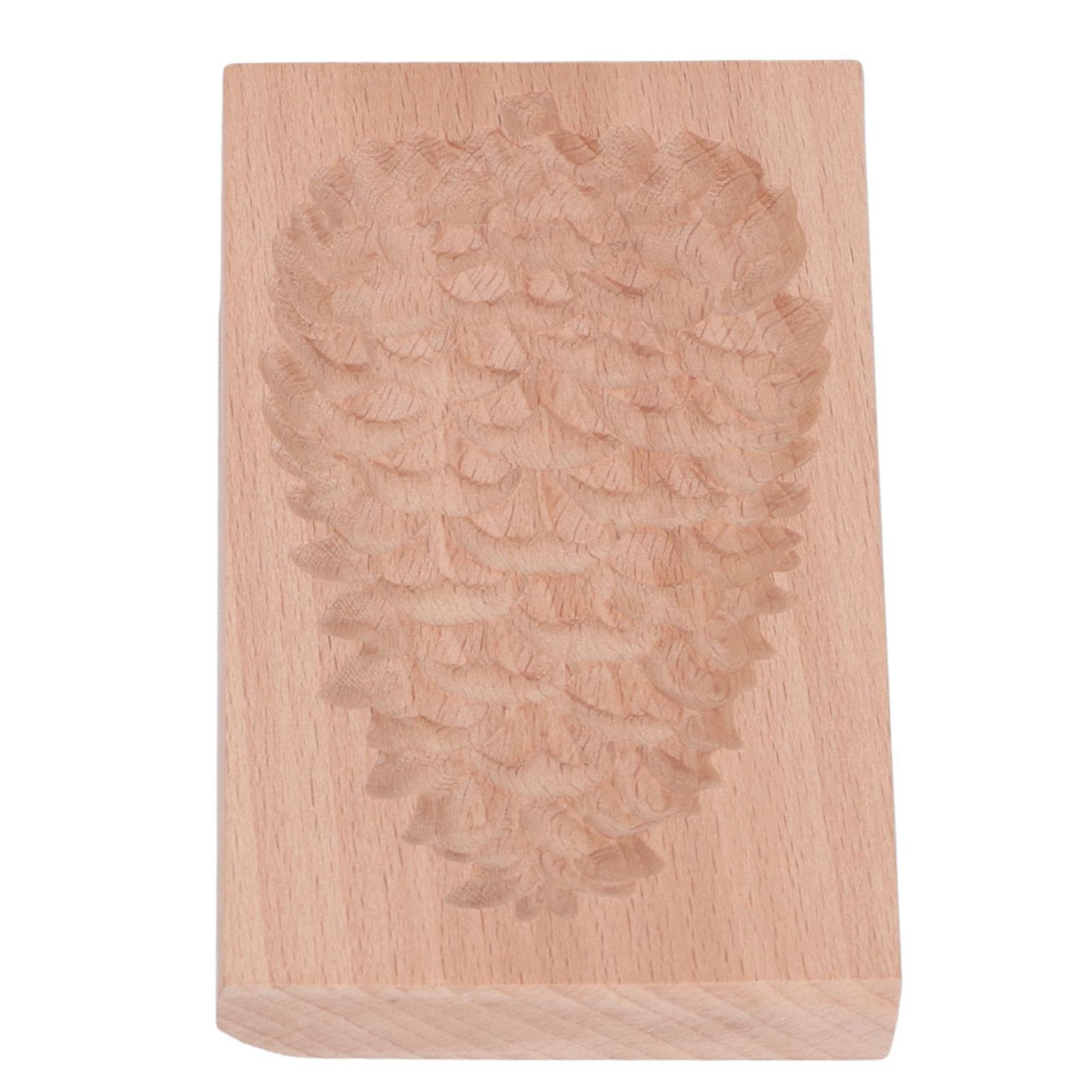Wooden Cookie Mould Beechwood Reusable Washable Biscuit Press Stamp Mold for Kitchen Baking Pine Cone - Image 1