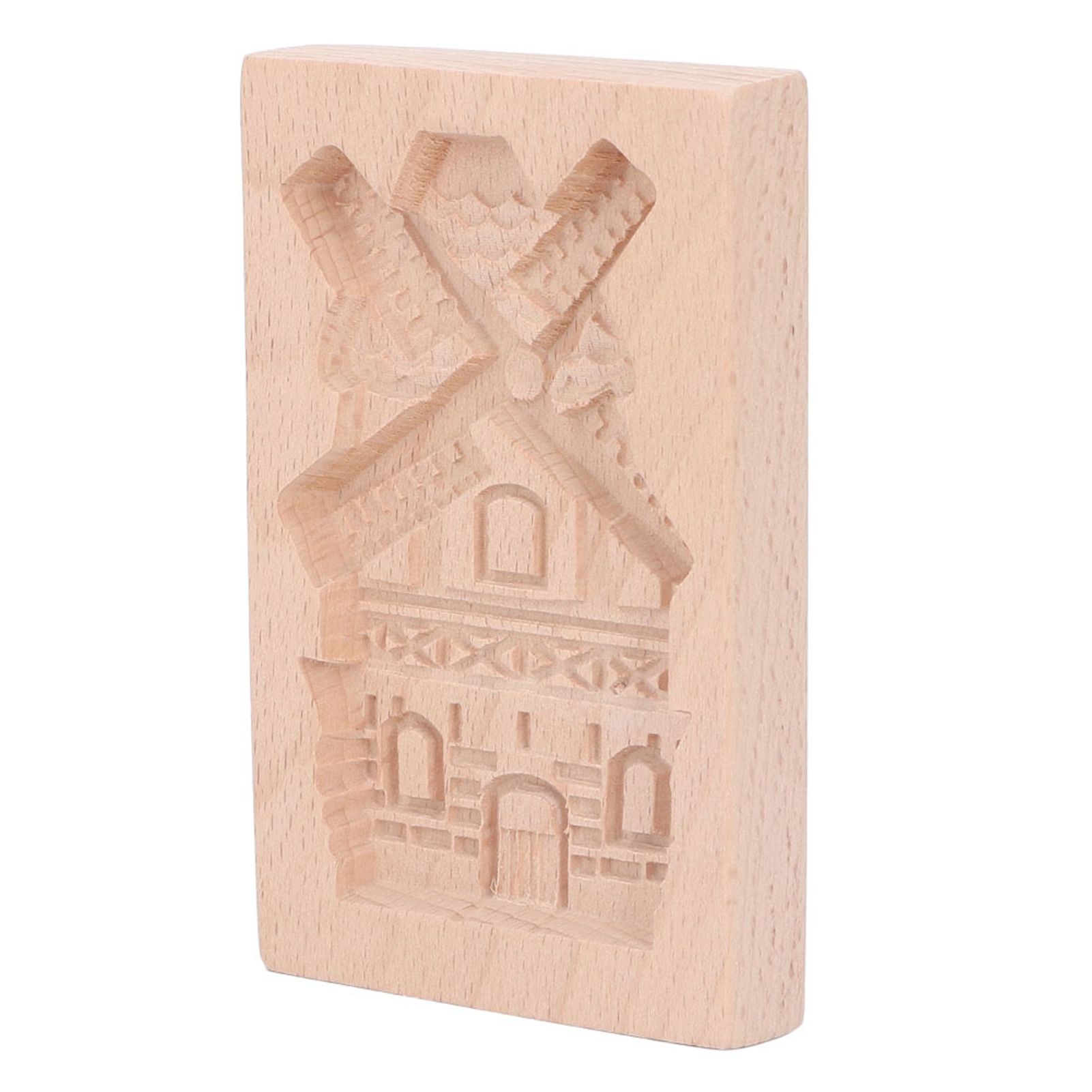 Wooden Cookie Mould Beechwood Reusable Washable Biscuit Press Stamp Mold for Kitchen Baking Windmill - Image 2