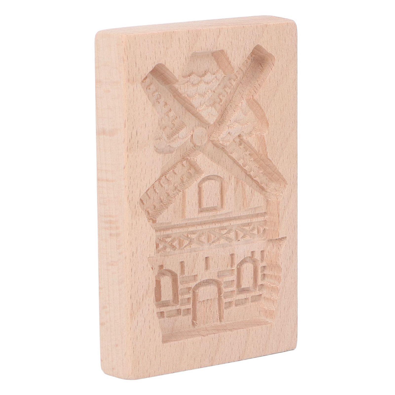 Wooden Cookie Mould Beechwood Reusable Washable Biscuit Press Stamp Mold for Kitchen Baking Windmill - Image 3