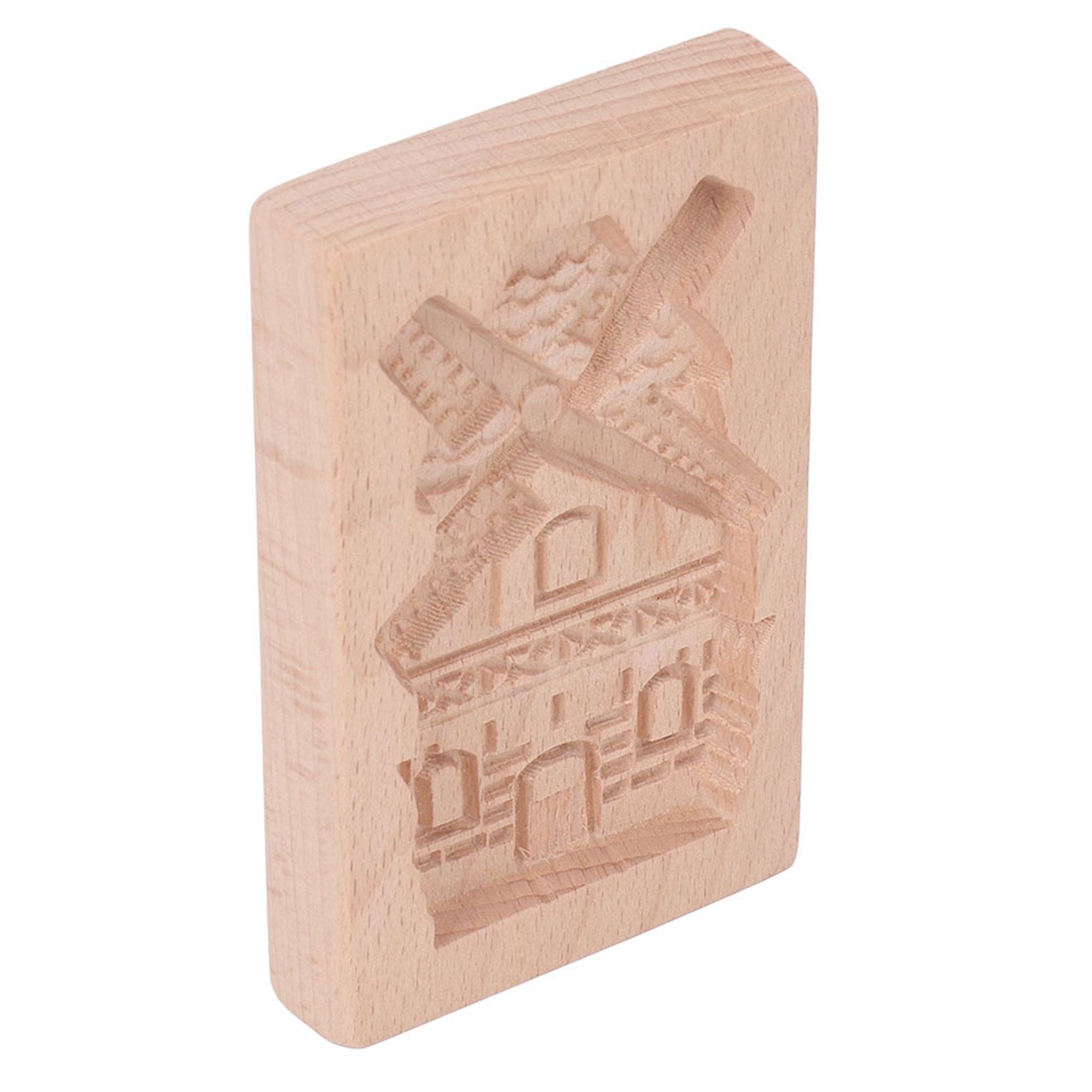Wooden Cookie Mould Beechwood Reusable Washable Biscuit Press Stamp Mold for Kitchen Baking Windmill - Image 4