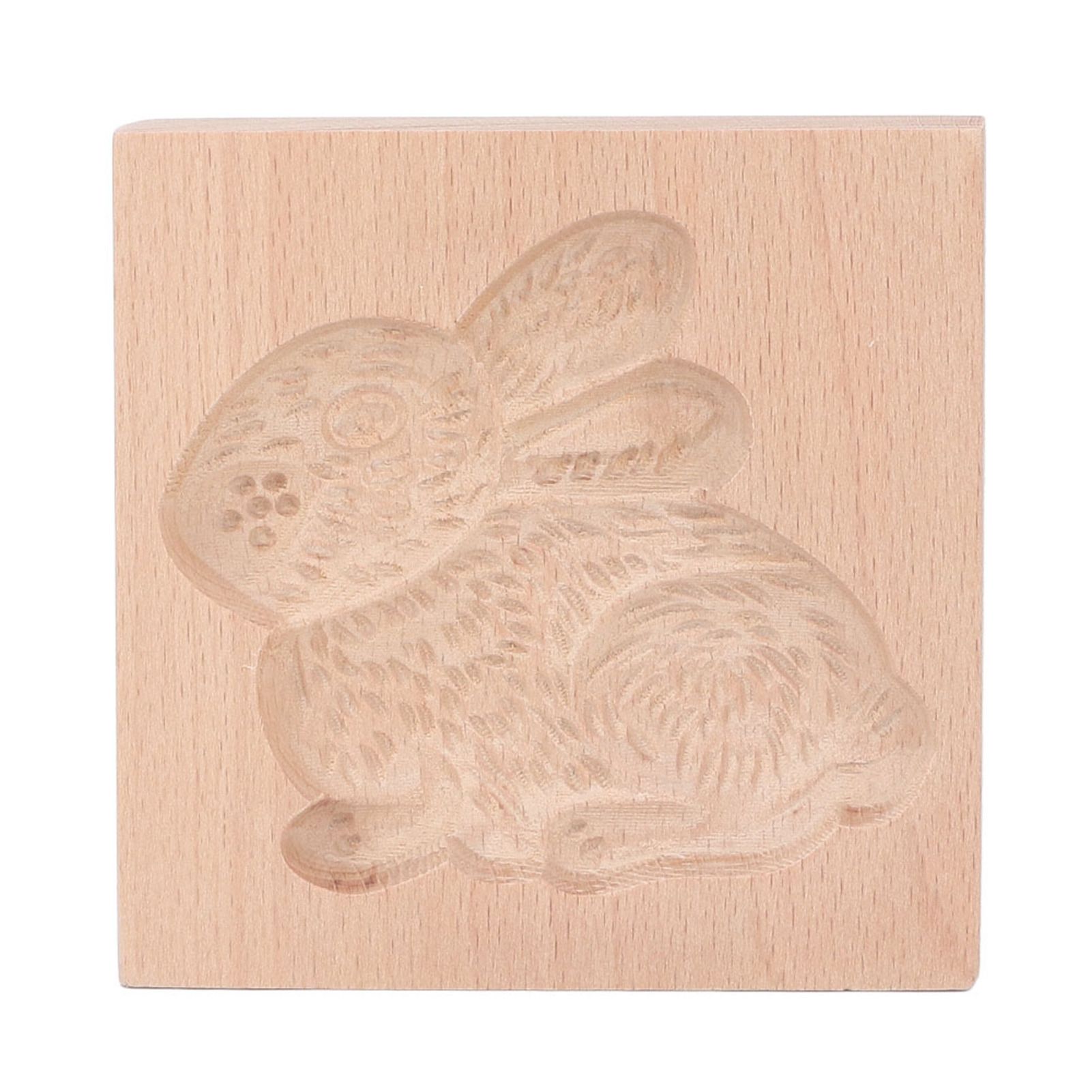 Wooden Cookie Mould Beechwood Reusable Washable Biscuit Press Stamp Mold for Kitchen Baking Rabbit - Image 1