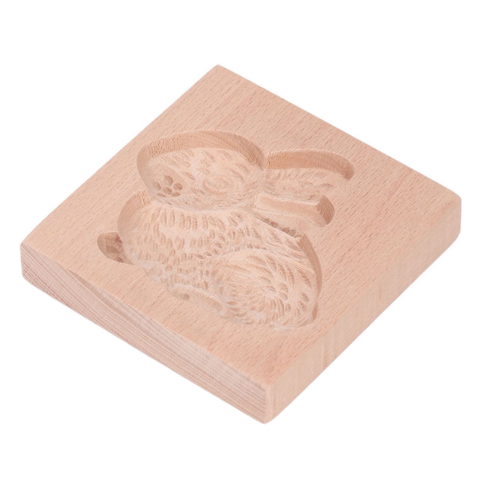 Wooden Cookie Mould Beechwood Reusable Washable Biscuit Press Stamp Mold for Kitchen Baking Rabbit - Image 2